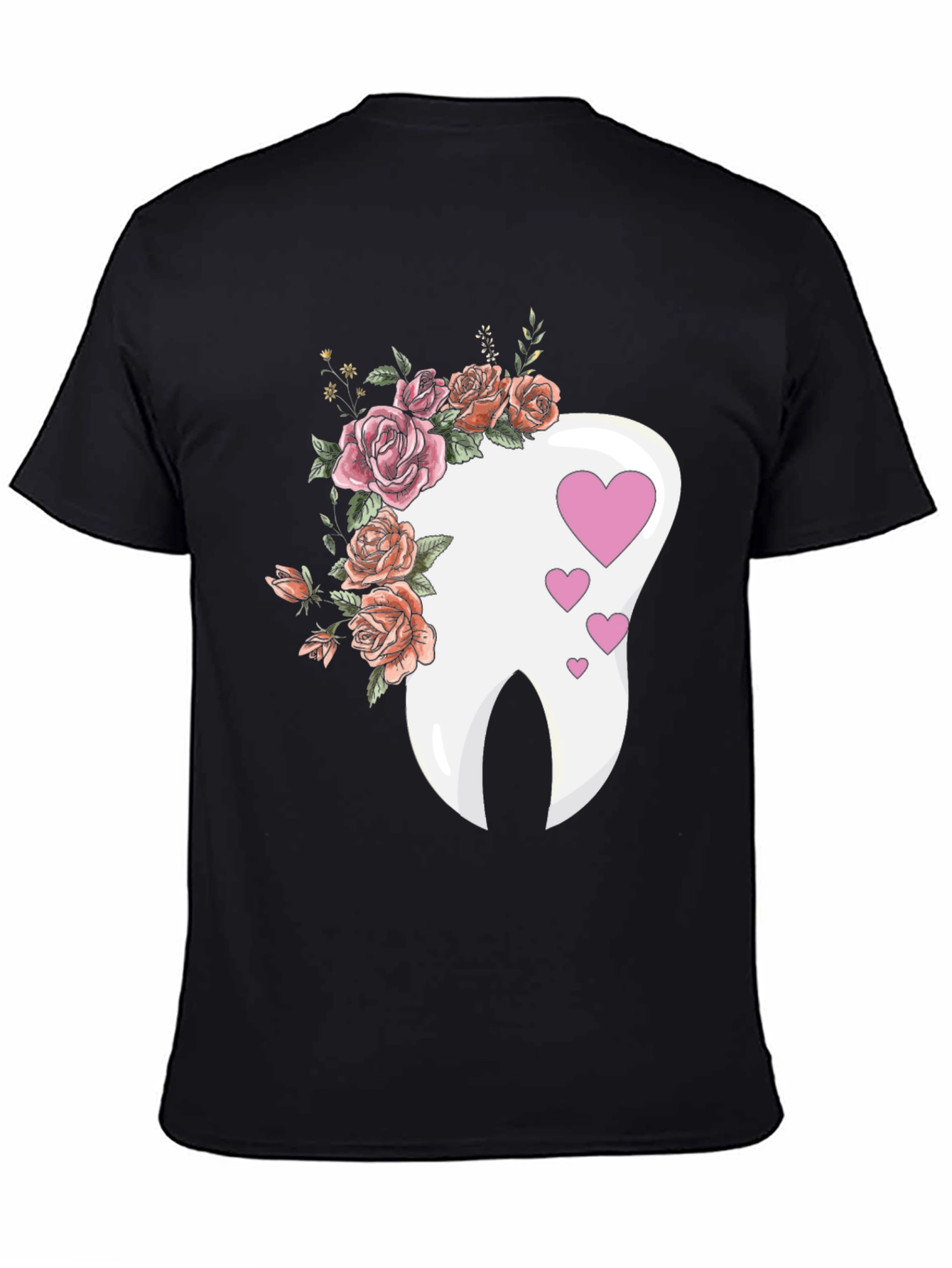 Floral Tooth Heart Graphic Tee - Dentist Gift
