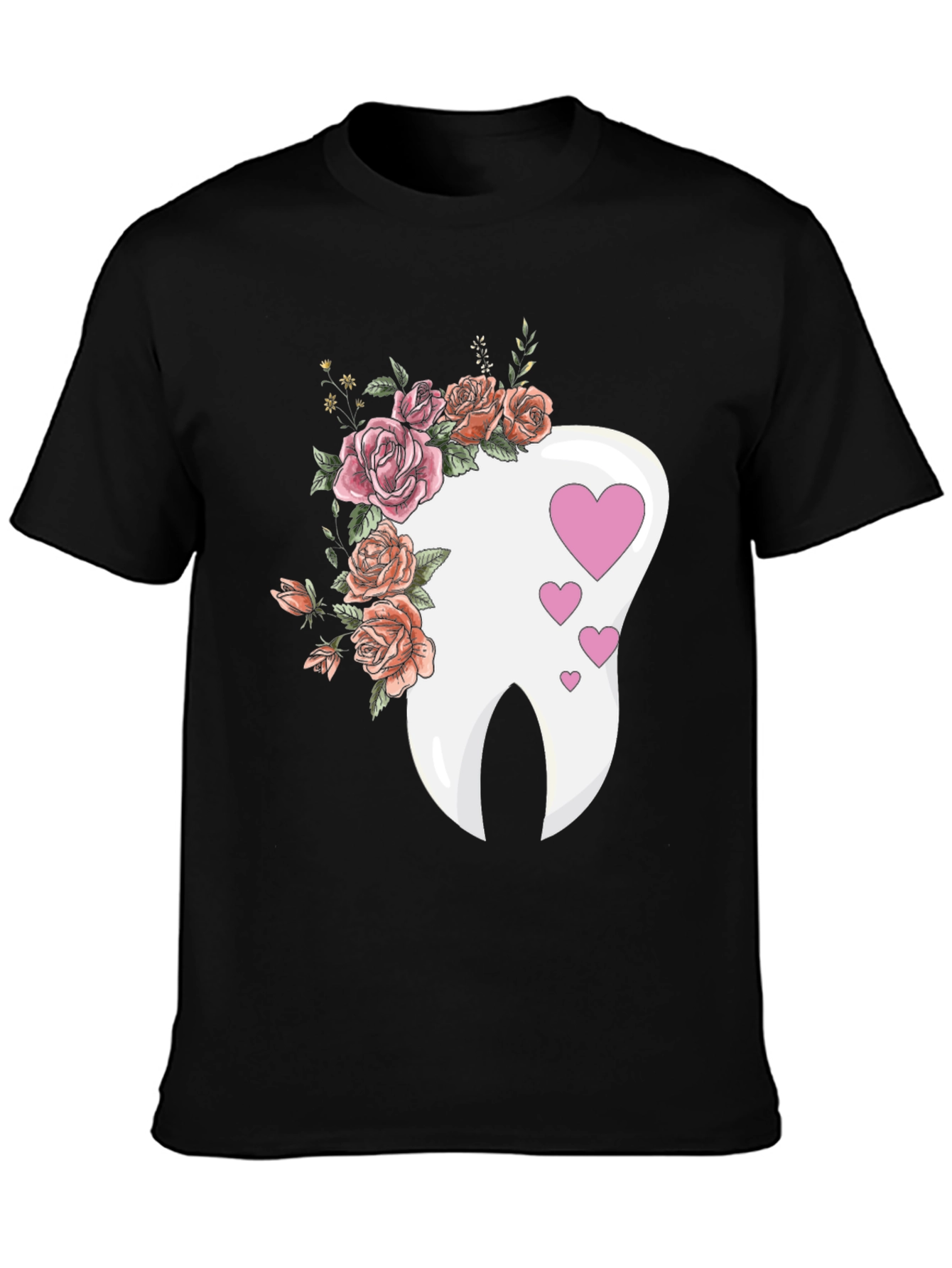 Floral Tooth Heart Graphic Tee - Dentist Gift