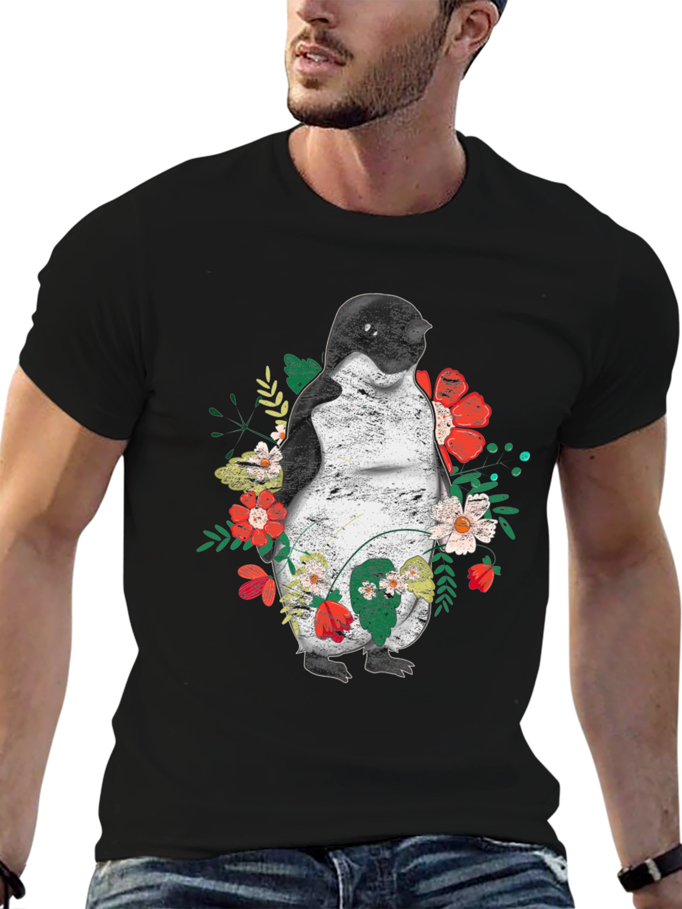 Penguin Floral Graphic T-Shirt