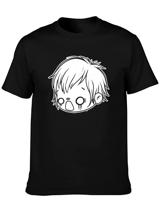 Anime Boy Graphic Black T-Shirt