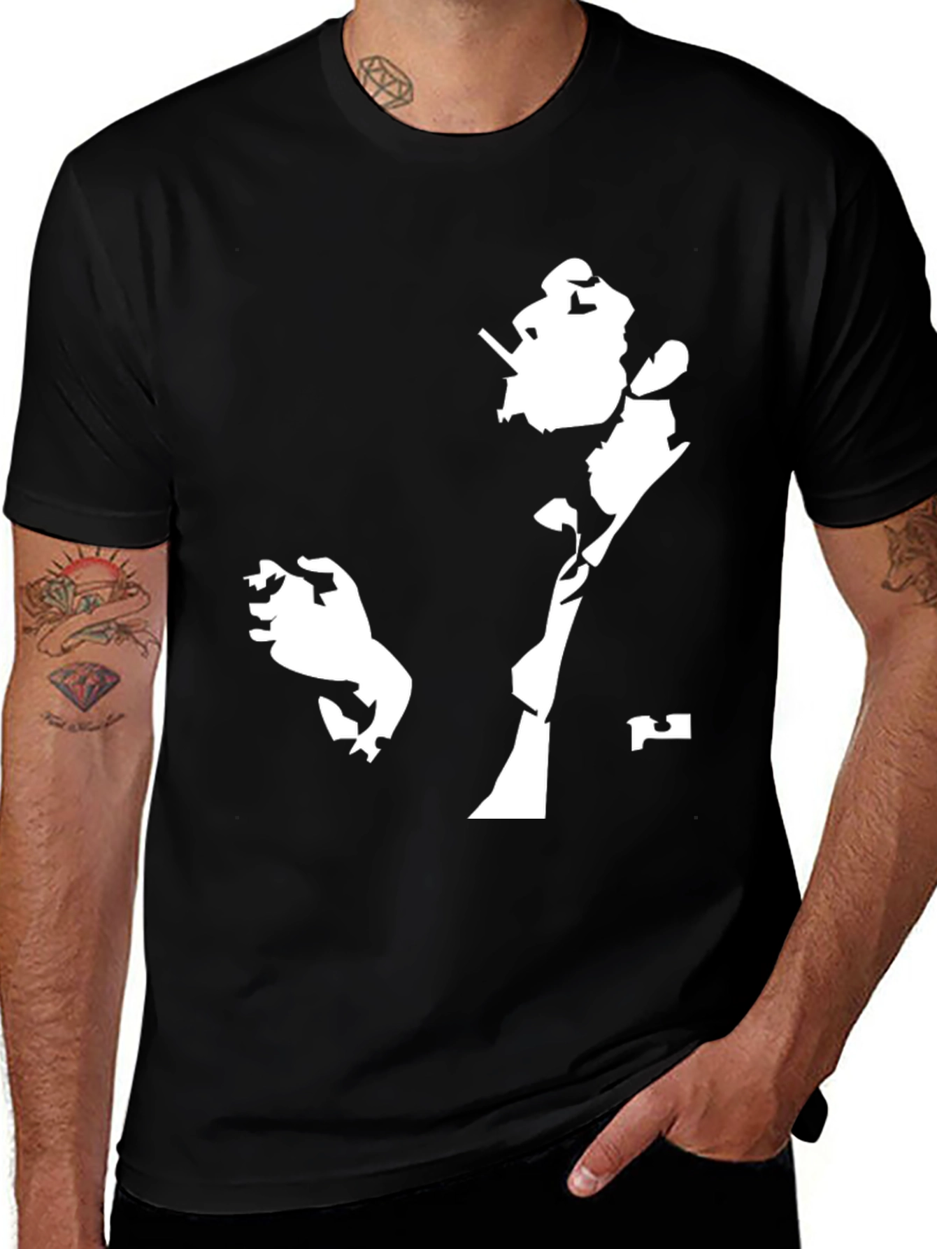 Smoking Silhouette Graphic T-Shirt
