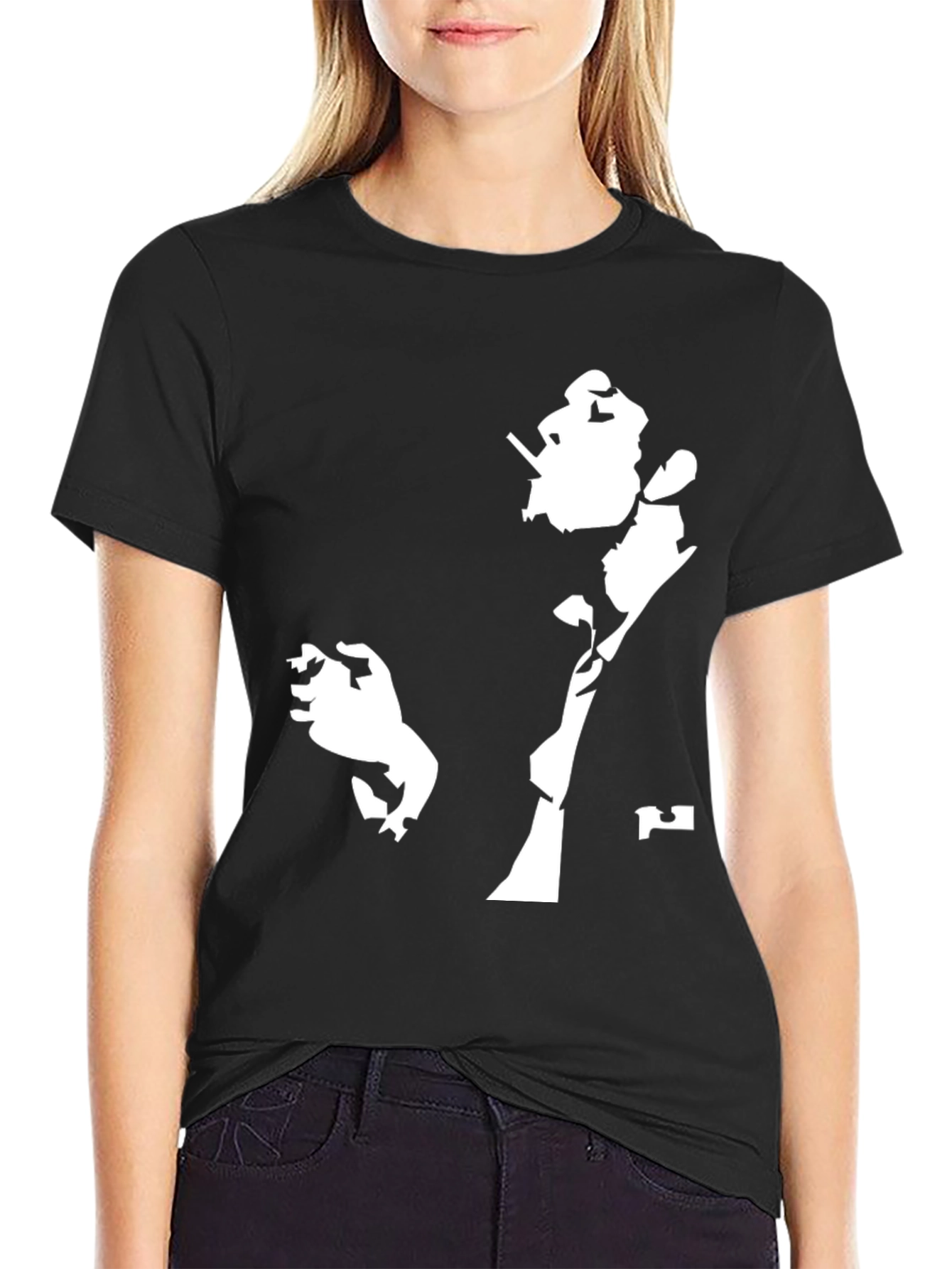Smoking Silhouette Graphic T-Shirt