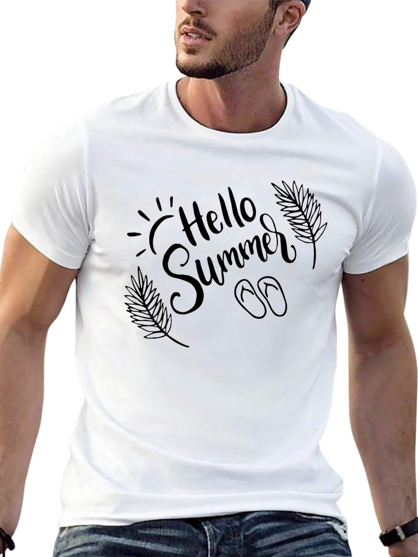 Hello Summer Black Graphic Tee