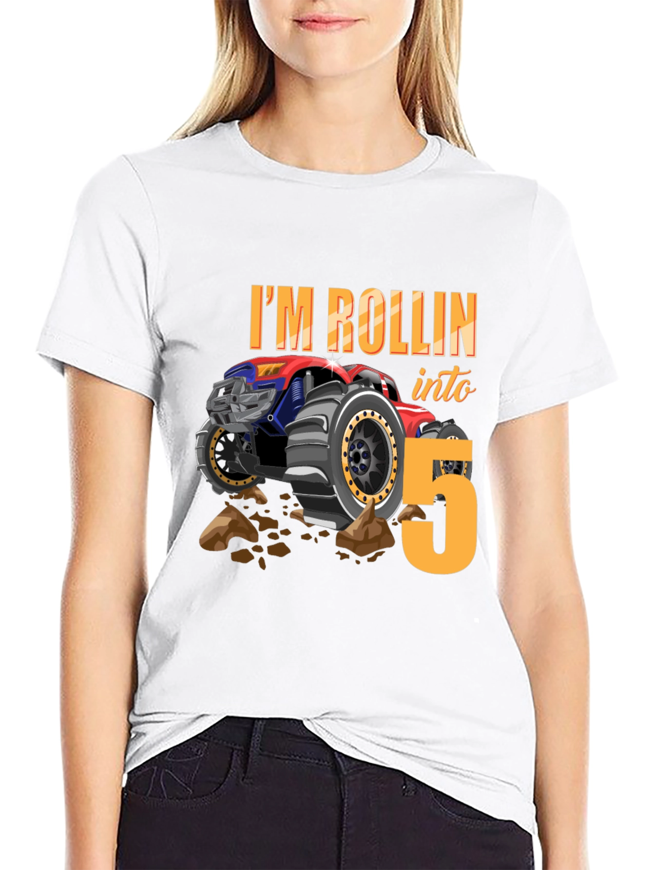 Rolling into 5 Monster Truck Tee