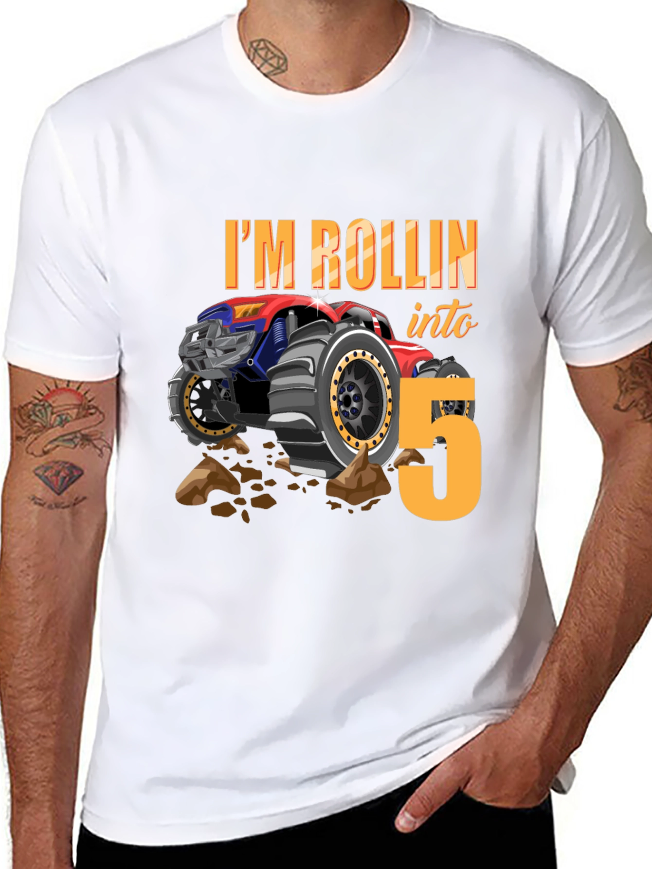 Rolling into 5 Monster Truck Tee