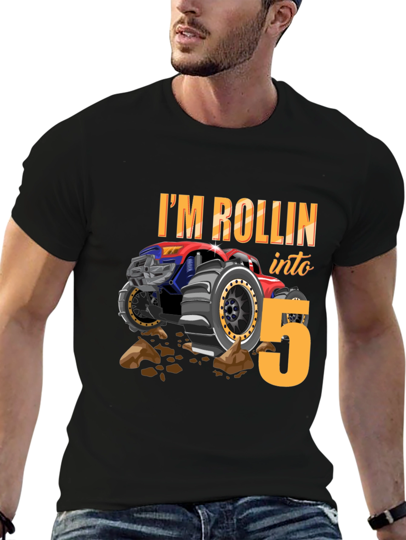 Rolling into 5 Monster Truck Tee
