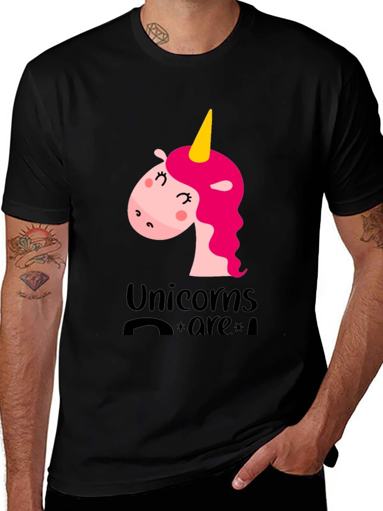 Unicorns Are Real Black T-Shirt