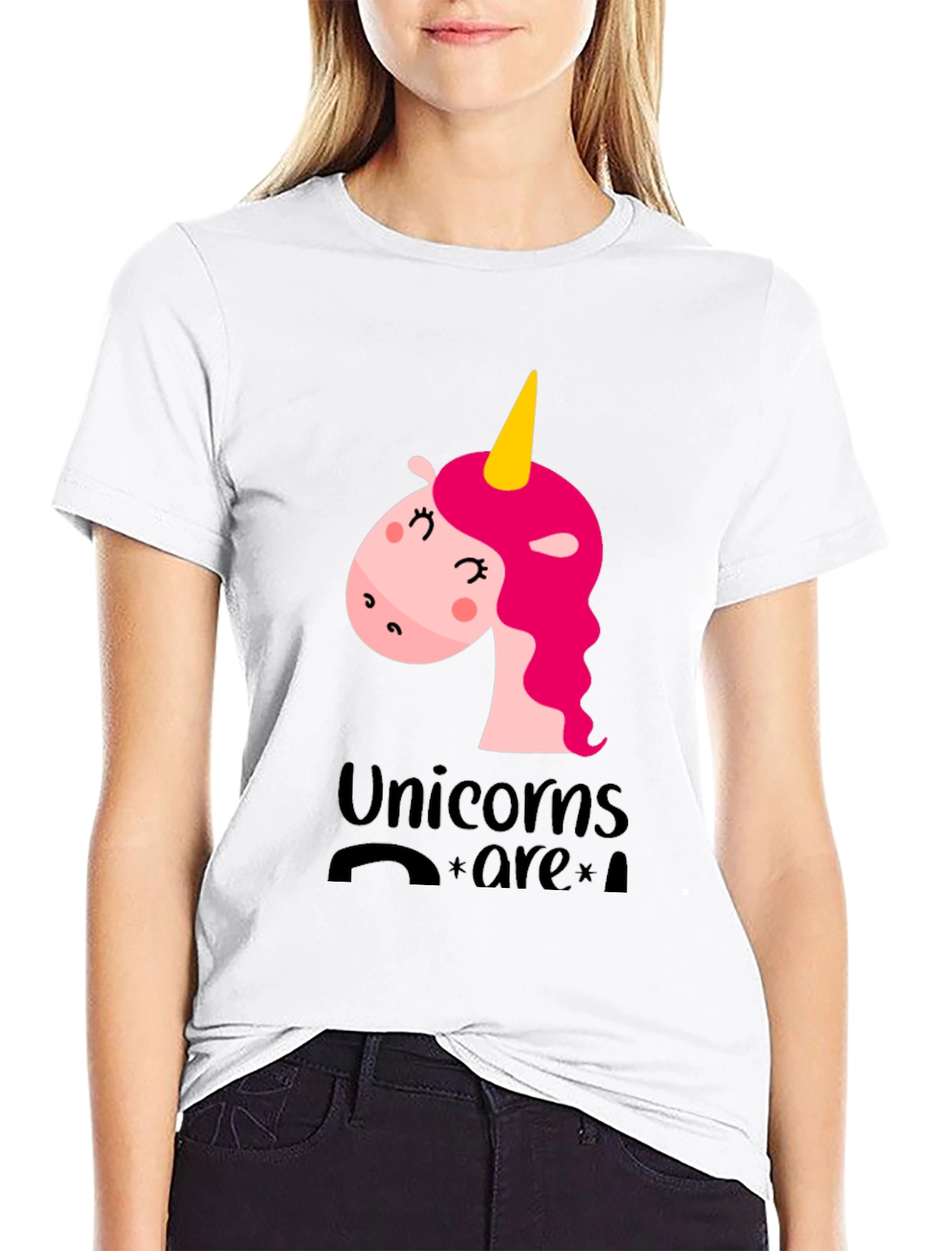 Unicorns Are Real Black T-Shirt