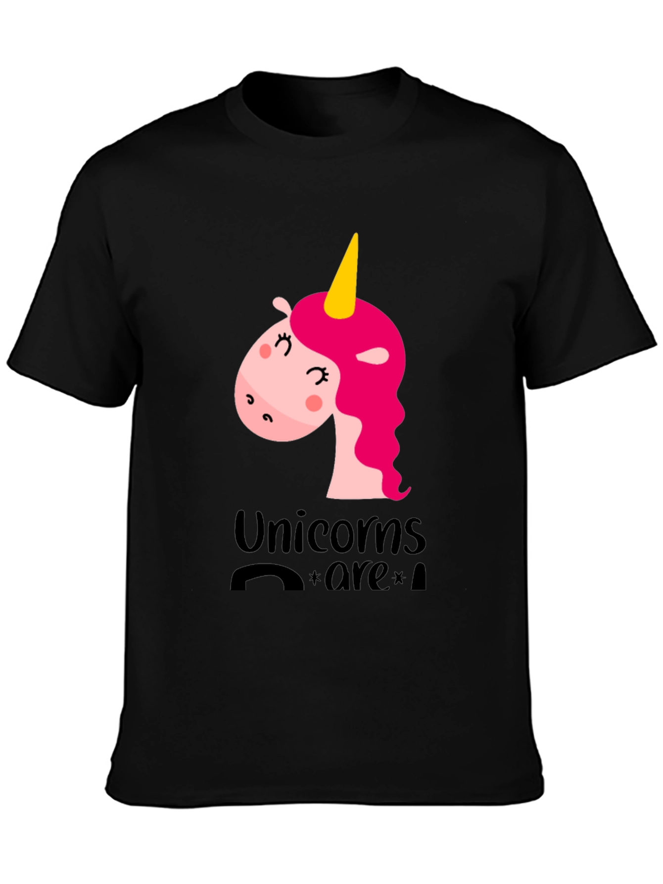 Unicorns Are Real Black T-Shirt