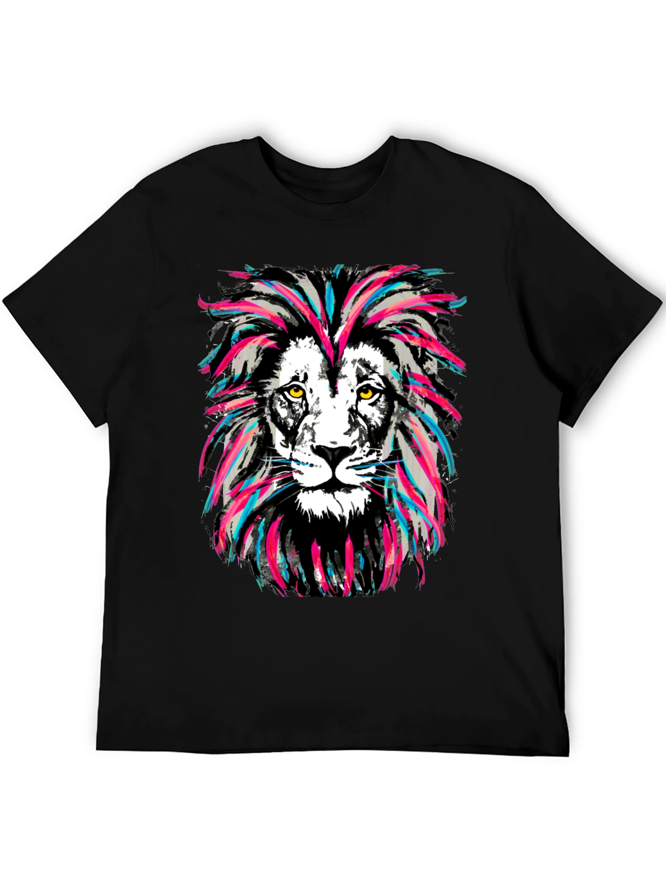 Lion Graphic Print Crew Neck T-Shirt