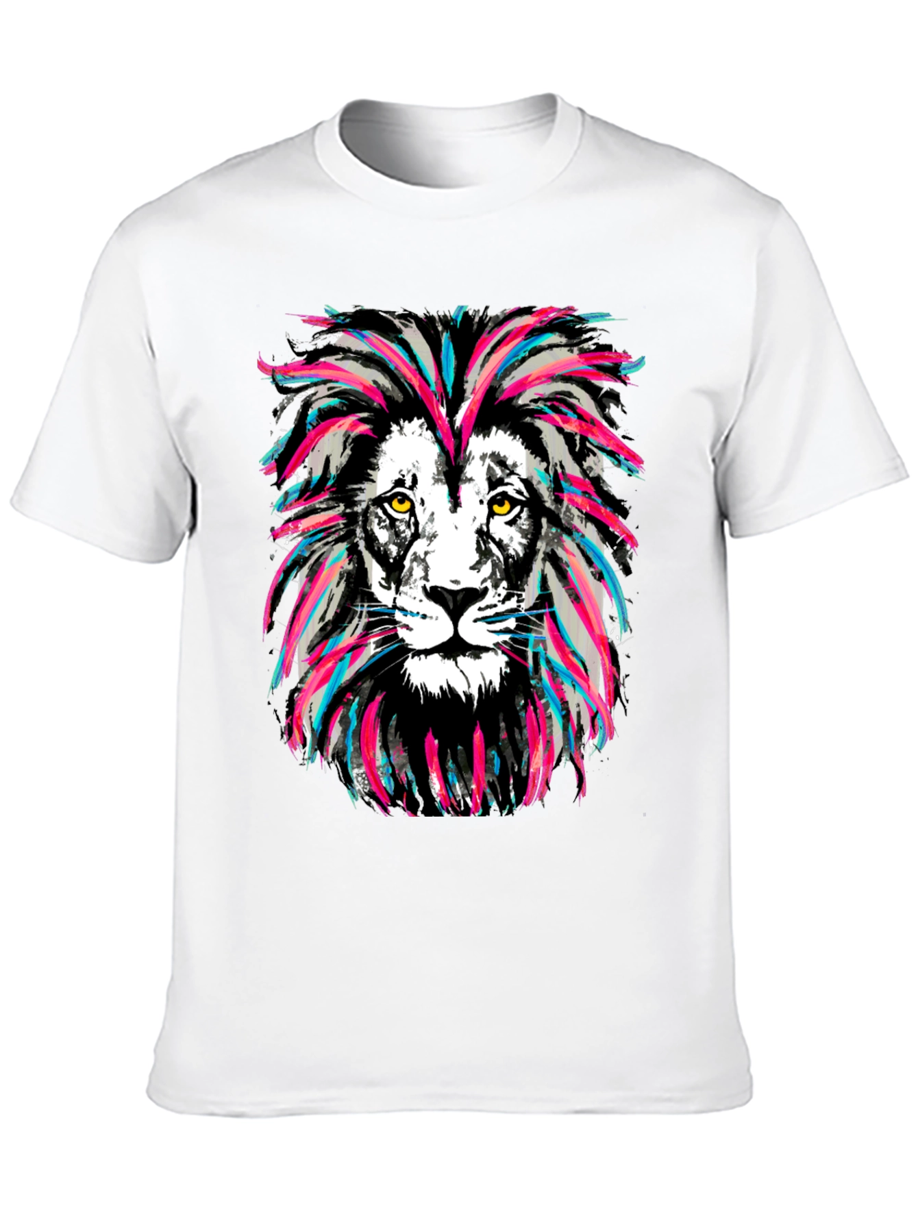 Lion Graphic Print Crew Neck T-Shirt