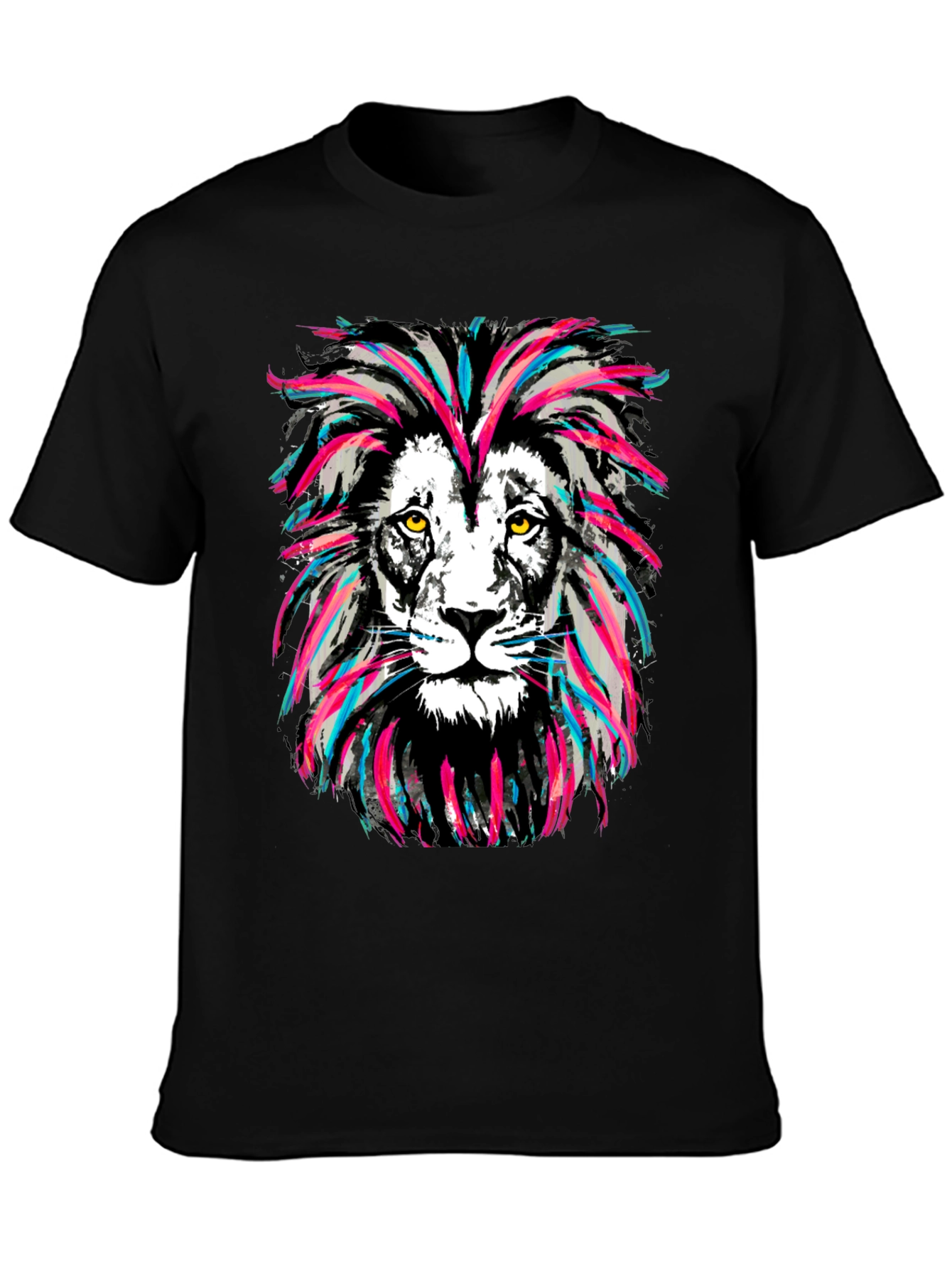 Lion Graphic Print Crew Neck T-Shirt