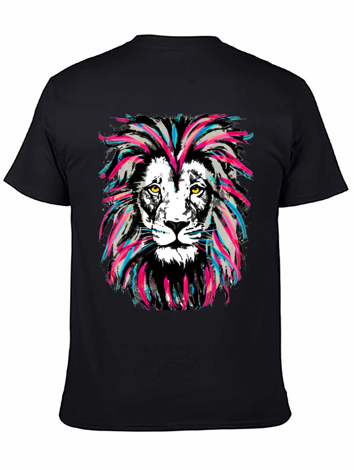 Lion Graphic Print Crew Neck T-Shirt