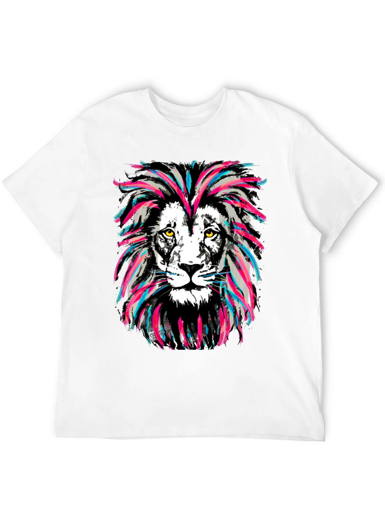 Lion Graphic Print Crew Neck T-Shirt