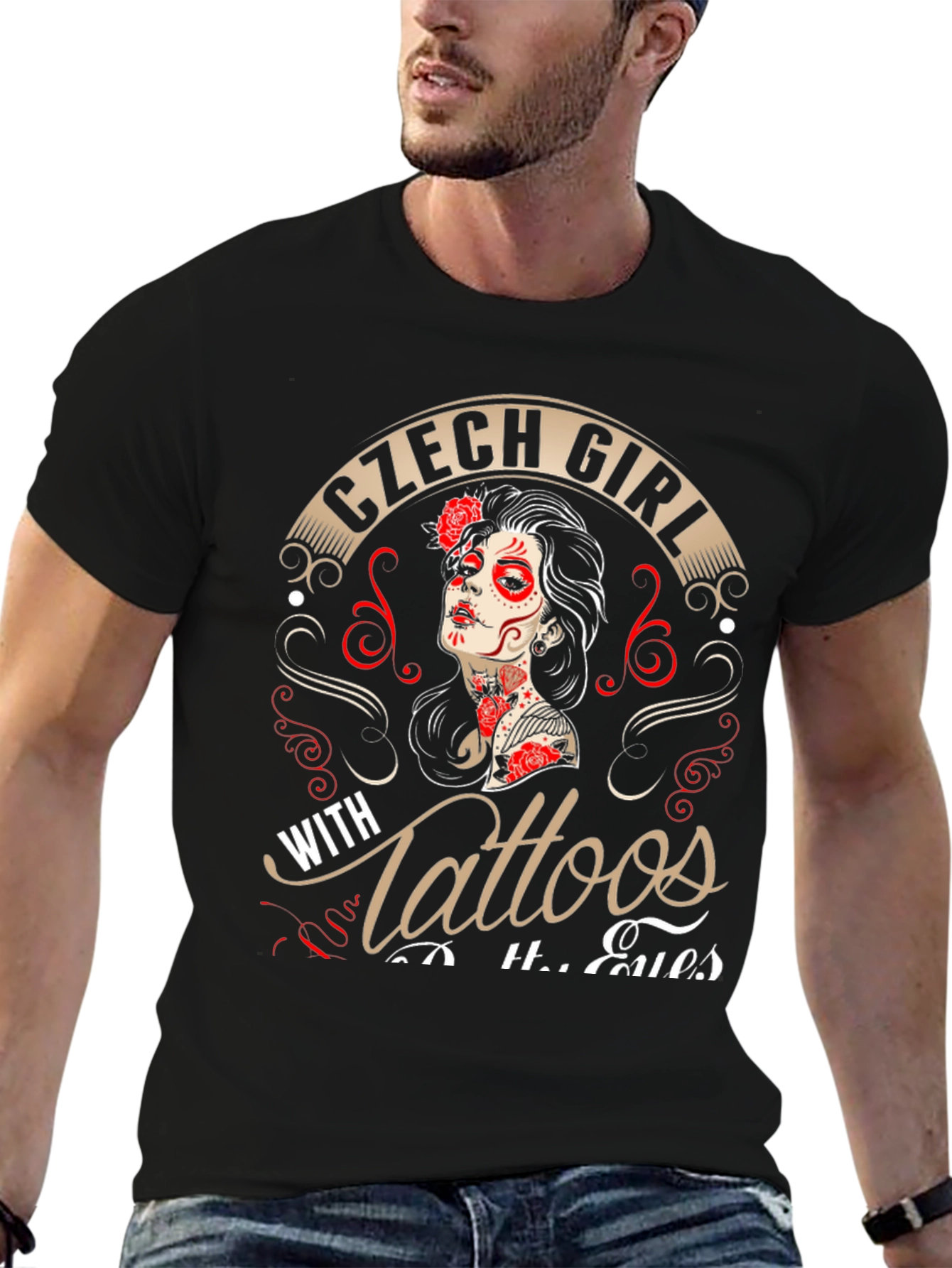 Czech Girl with Tattoos Graphic T-Shirt