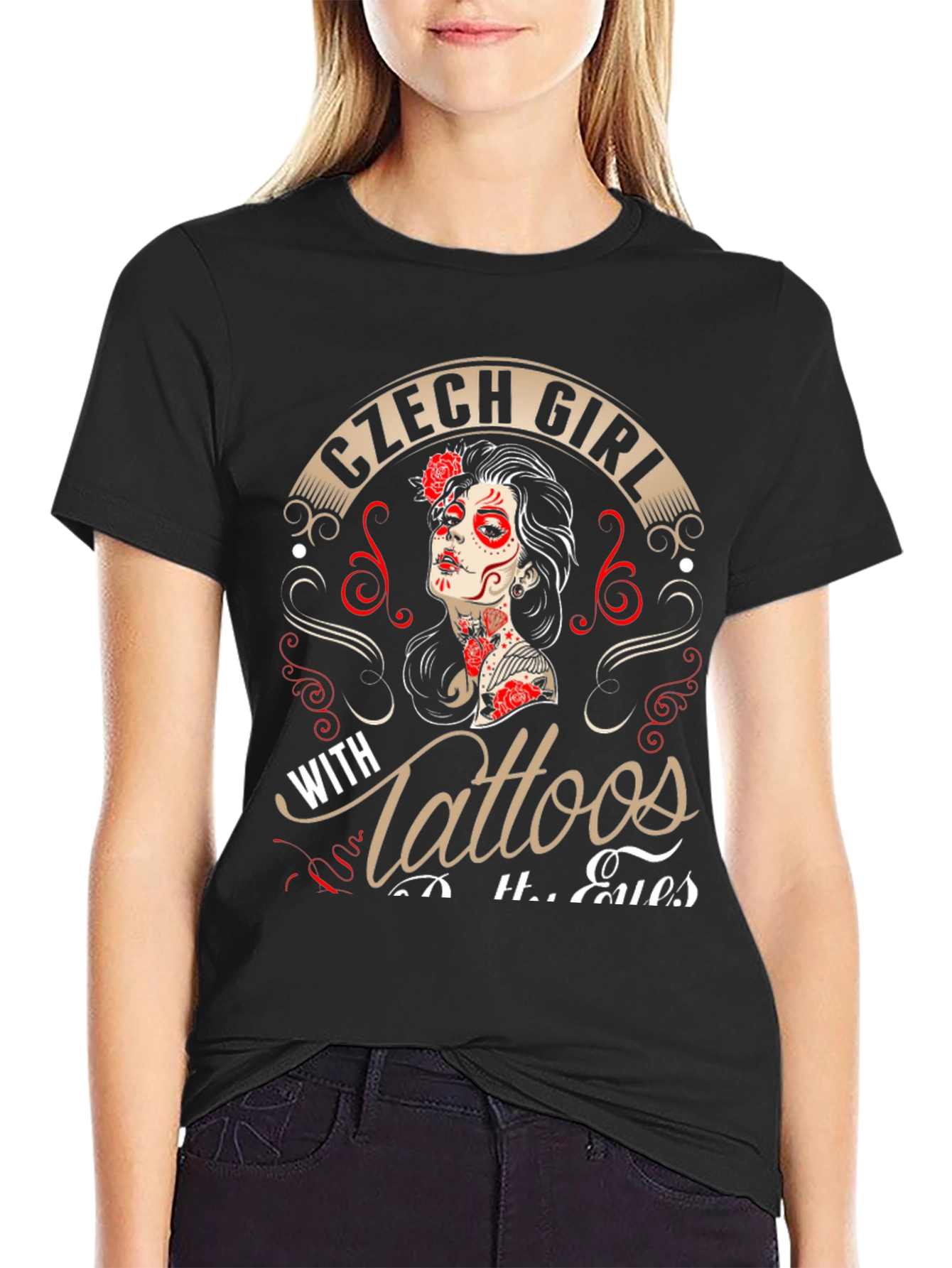 Czech Girl with Tattoos Graphic T-Shirt
