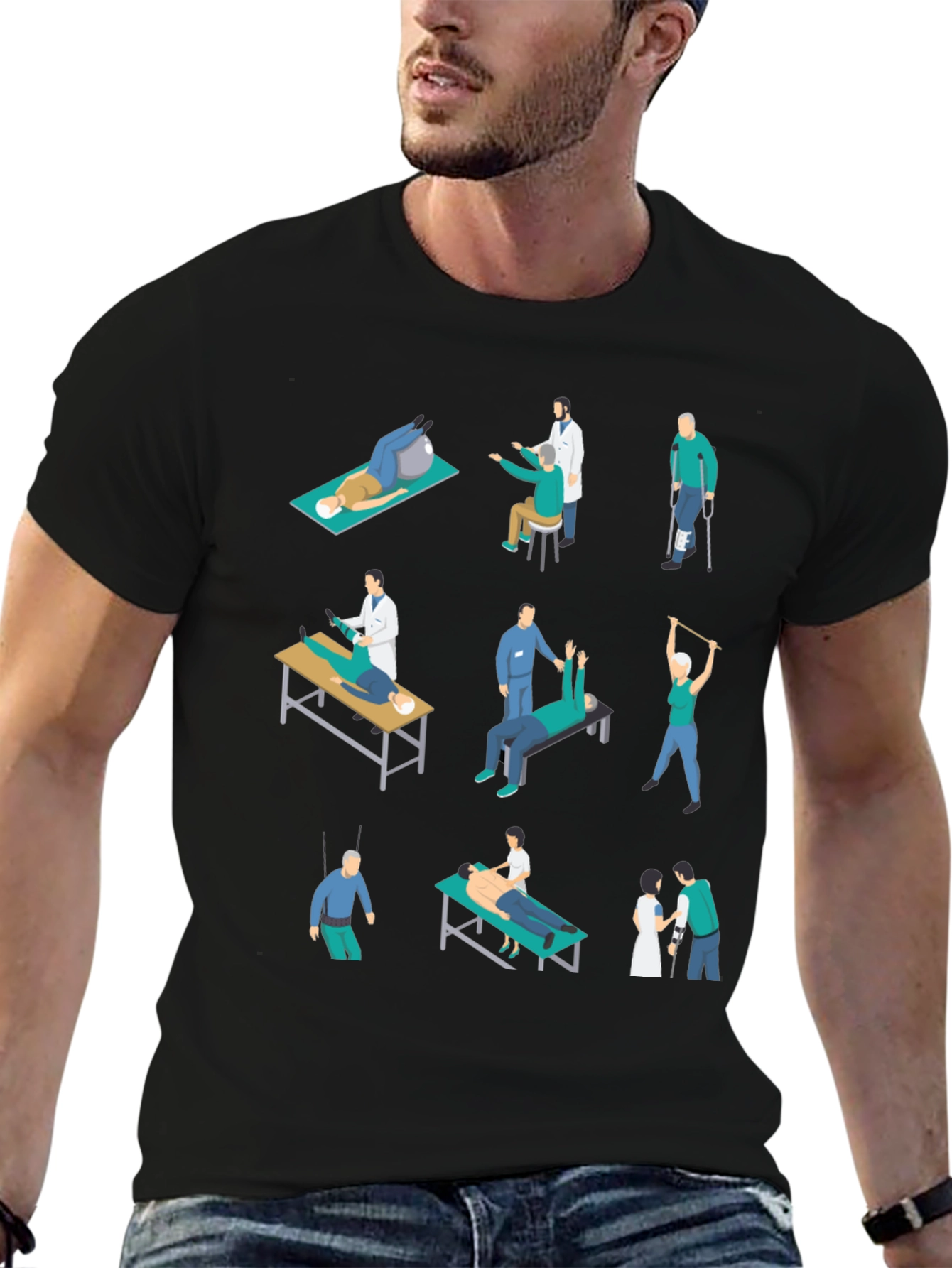 Physical Therapy T-Shirt Isometric Design