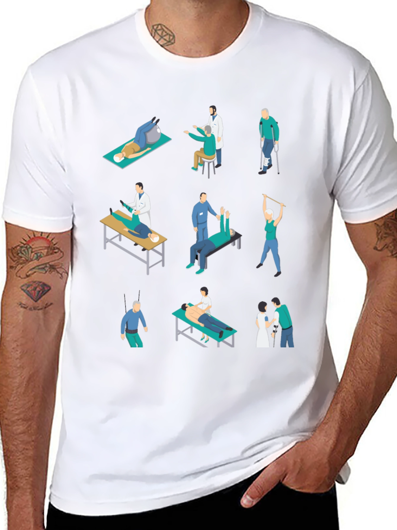 Physical Therapy T-Shirt Isometric Design