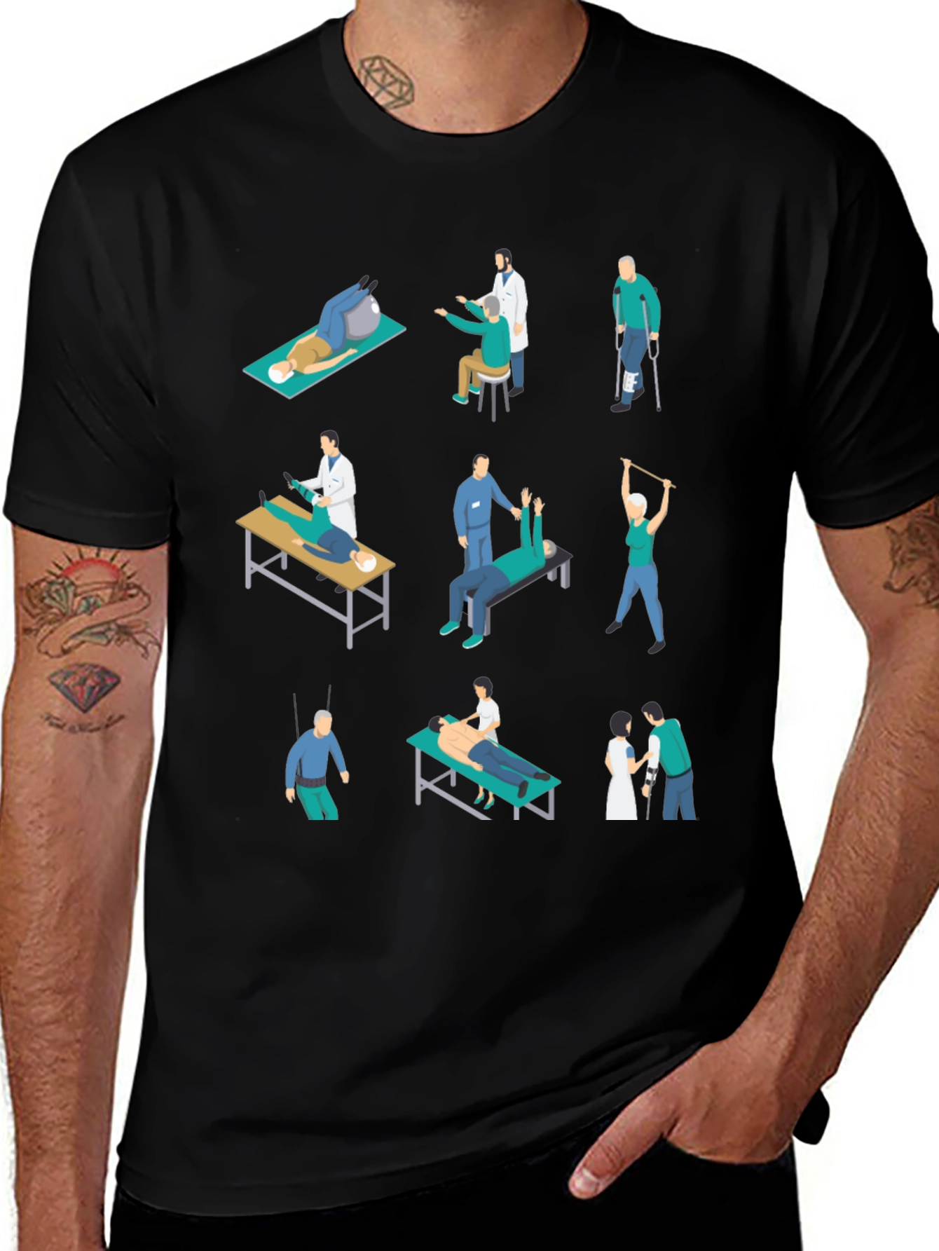 Physical Therapy T-Shirt Isometric Design