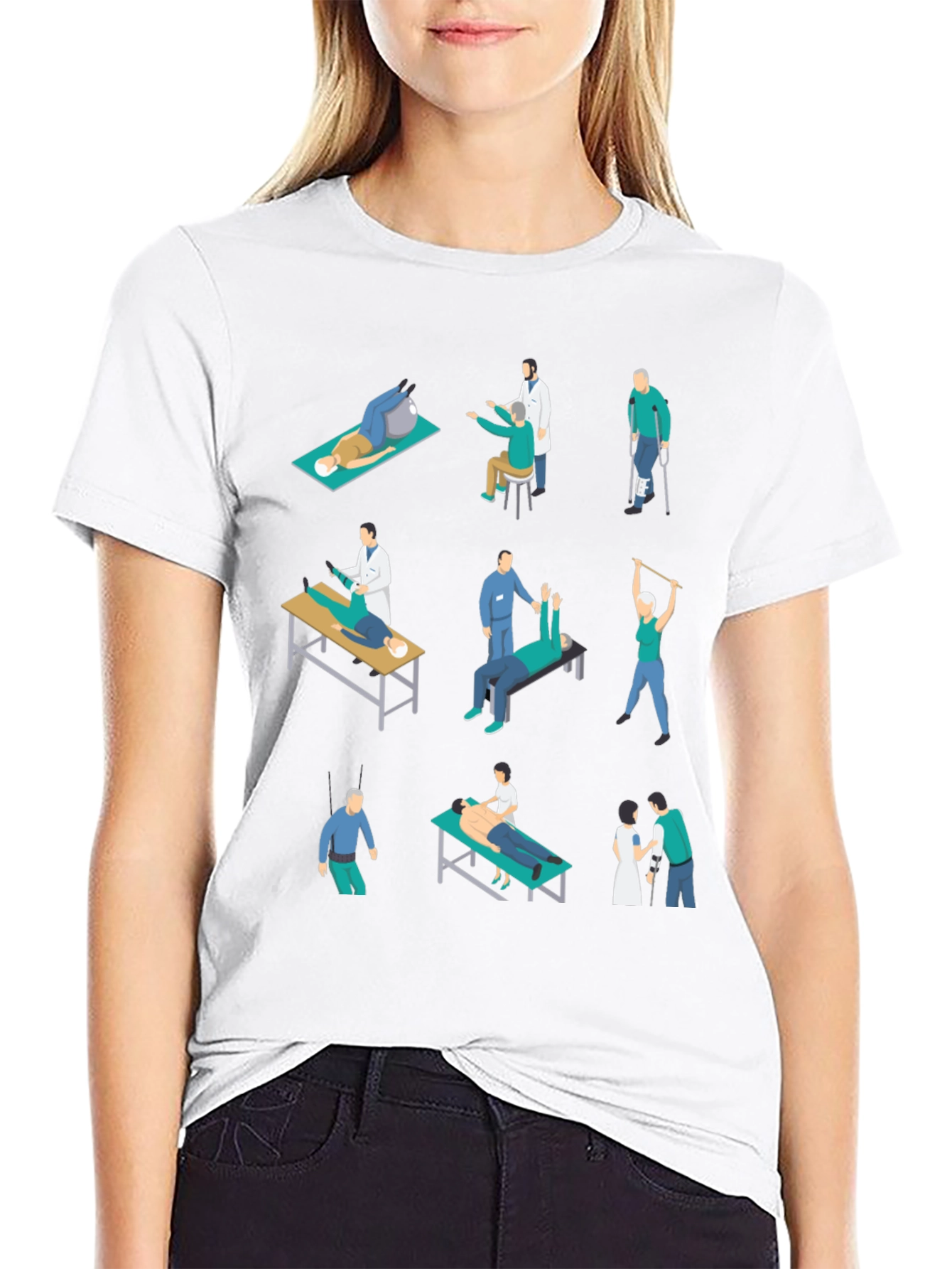 Physical Therapy T-Shirt Isometric Design