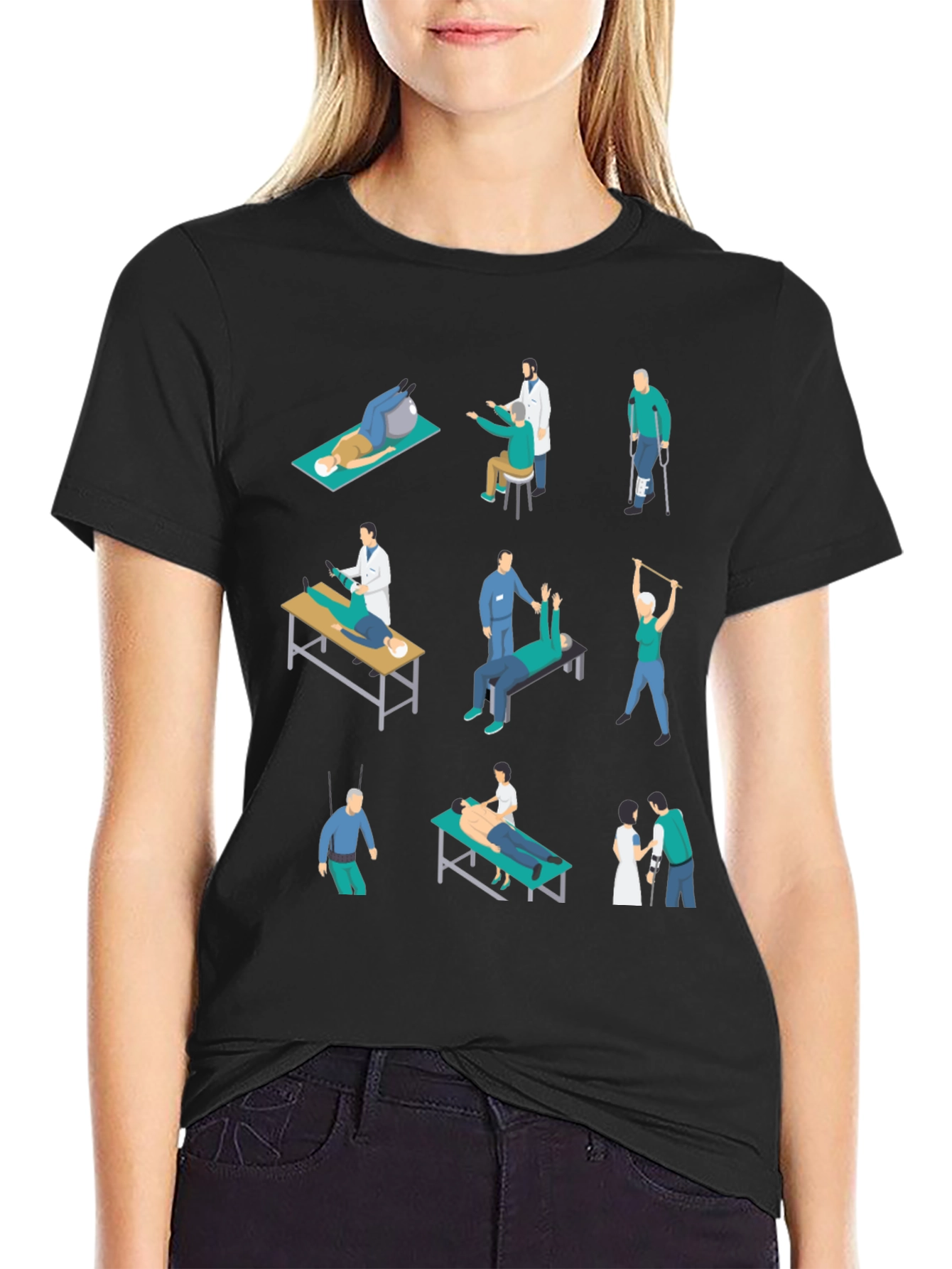 Physical Therapy T-Shirt Isometric Design