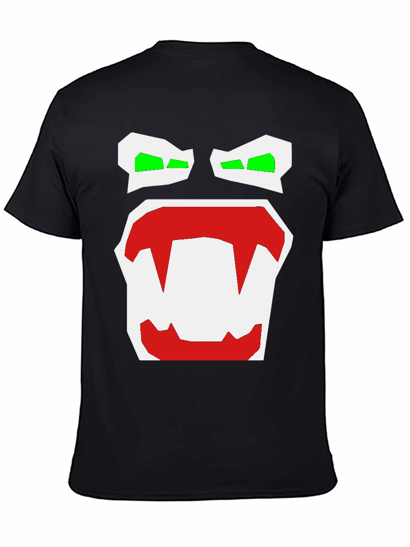 Monster Face Graphic Tee - Black Cotton Blend
