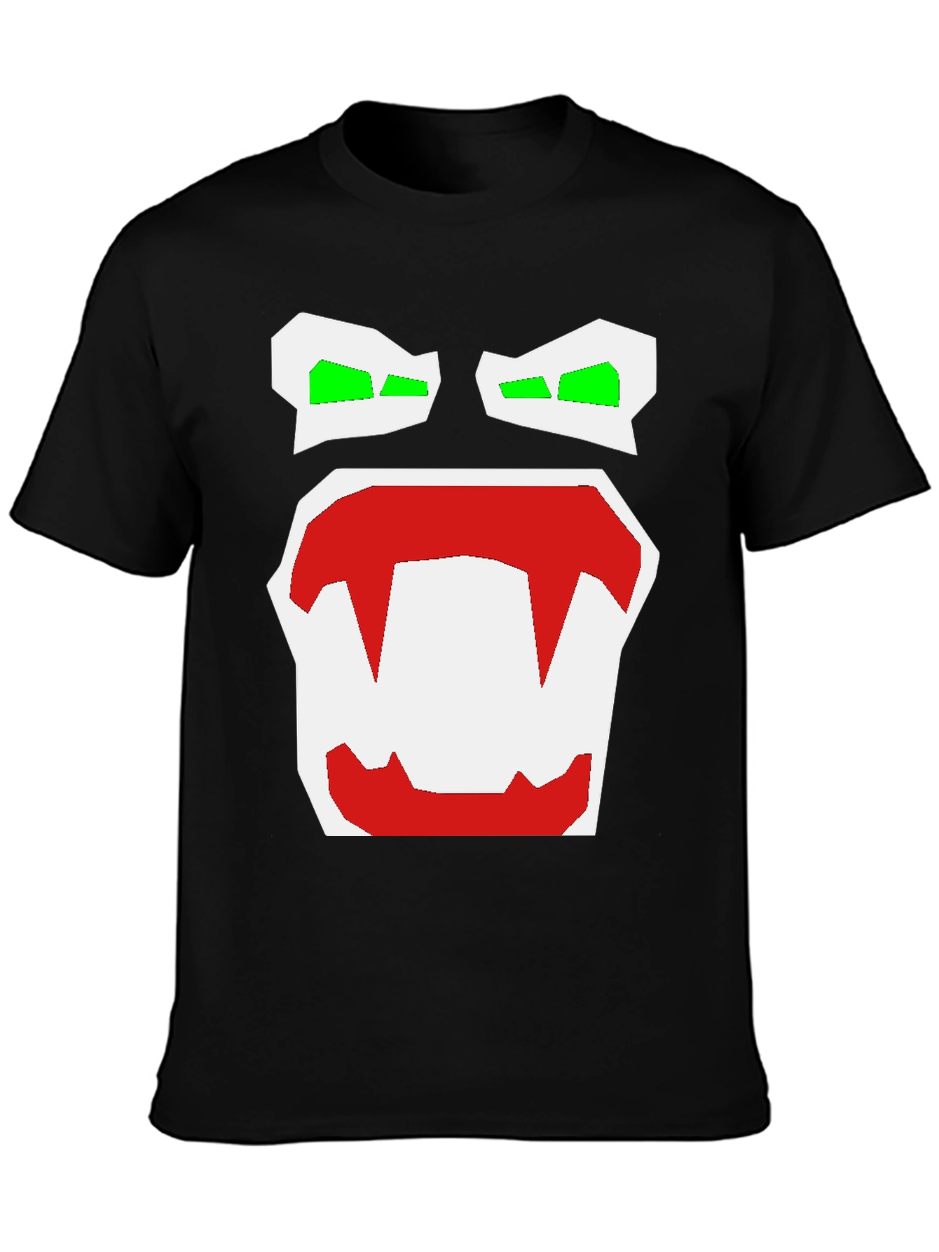 Monster Face Graphic Tee - Black Cotton Blend