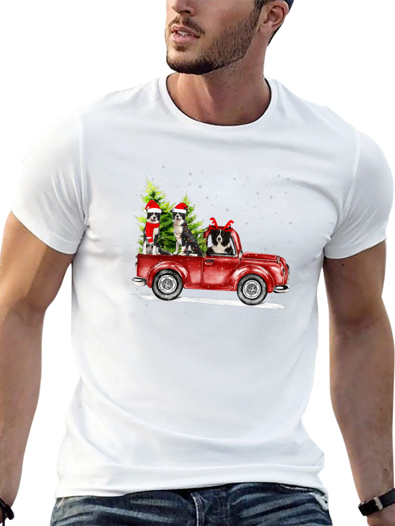 Festive Dog Truck Graphic Tee