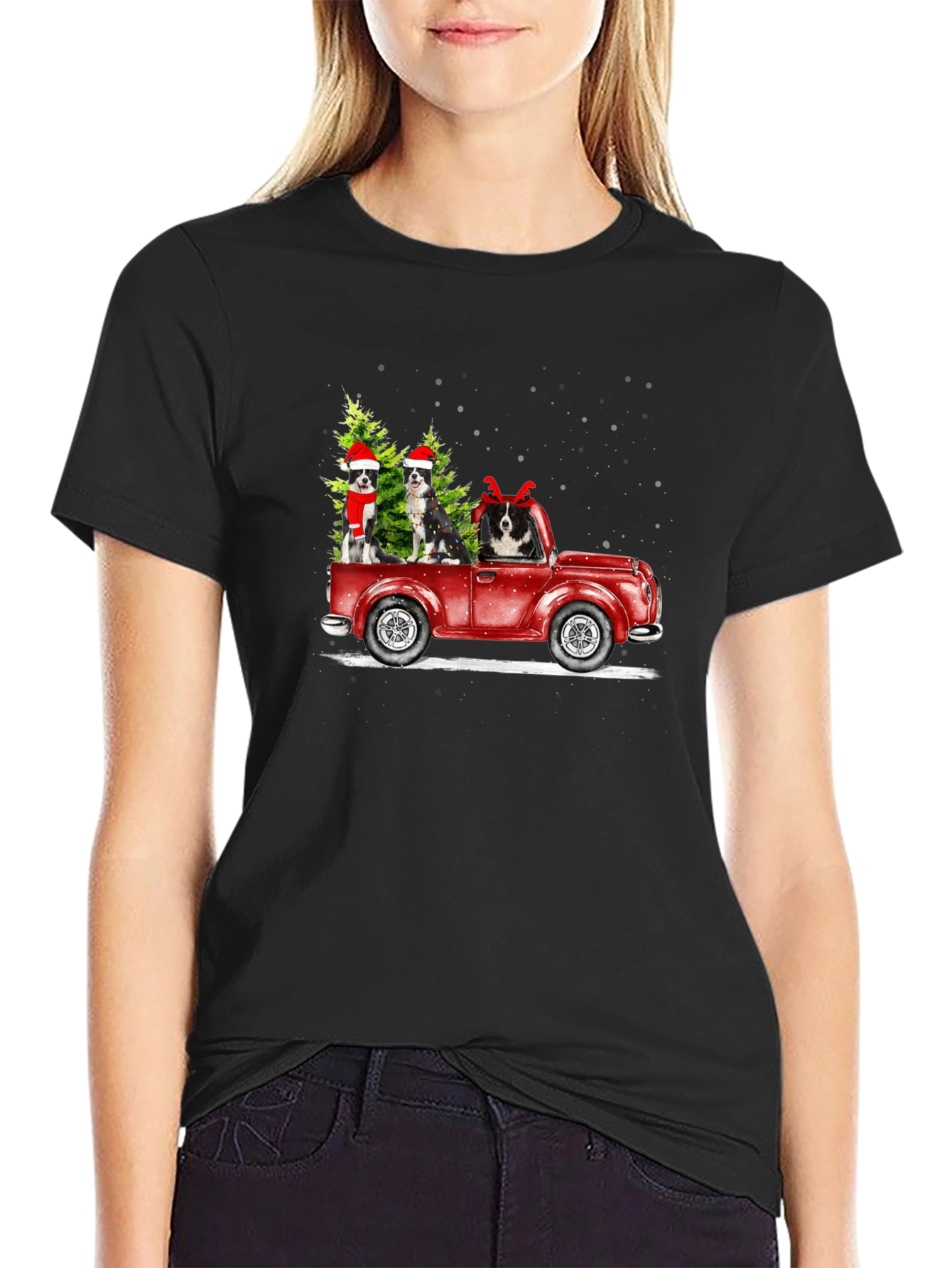 Festive Dog Truck Graphic Tee