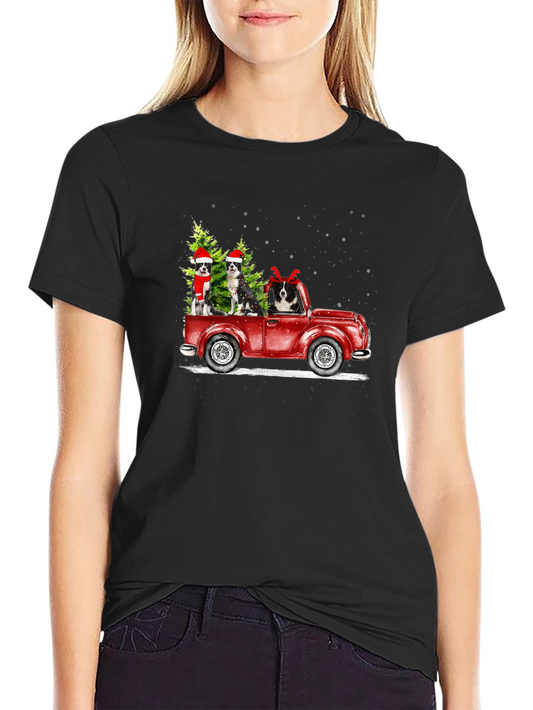 Festive Dog Truck Graphic Tee
