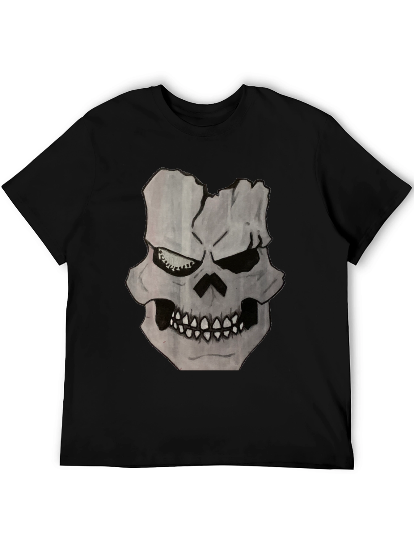 Skull Graphic Print Black T-Shirt