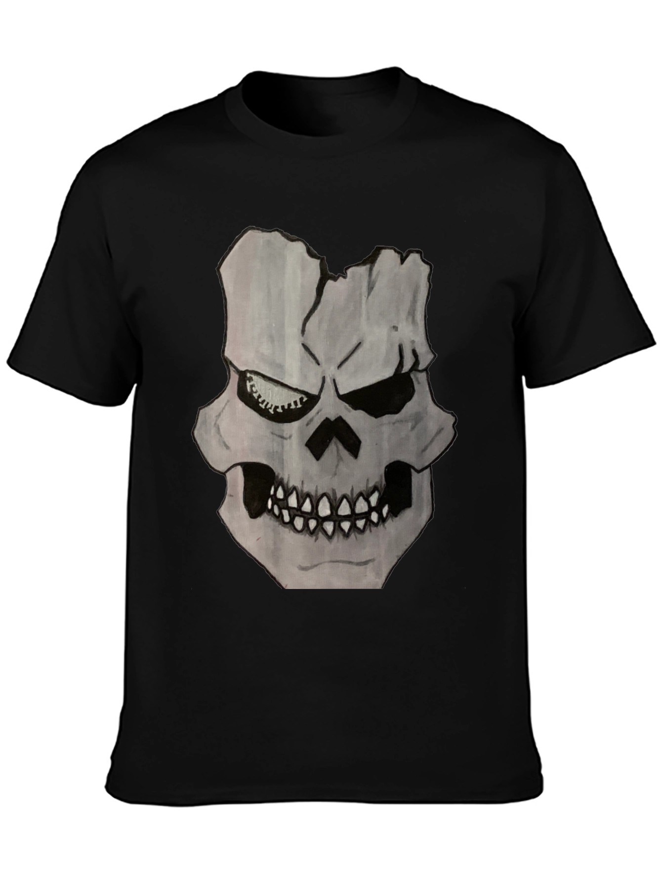 Skull Graphic Print Black T-Shirt