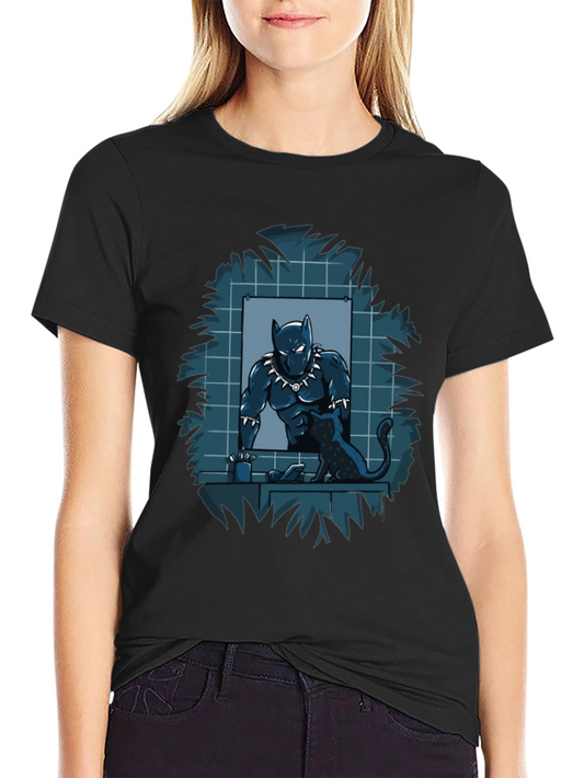 Black Panther & Cat T-Shirt - Wakanda Forever Tee