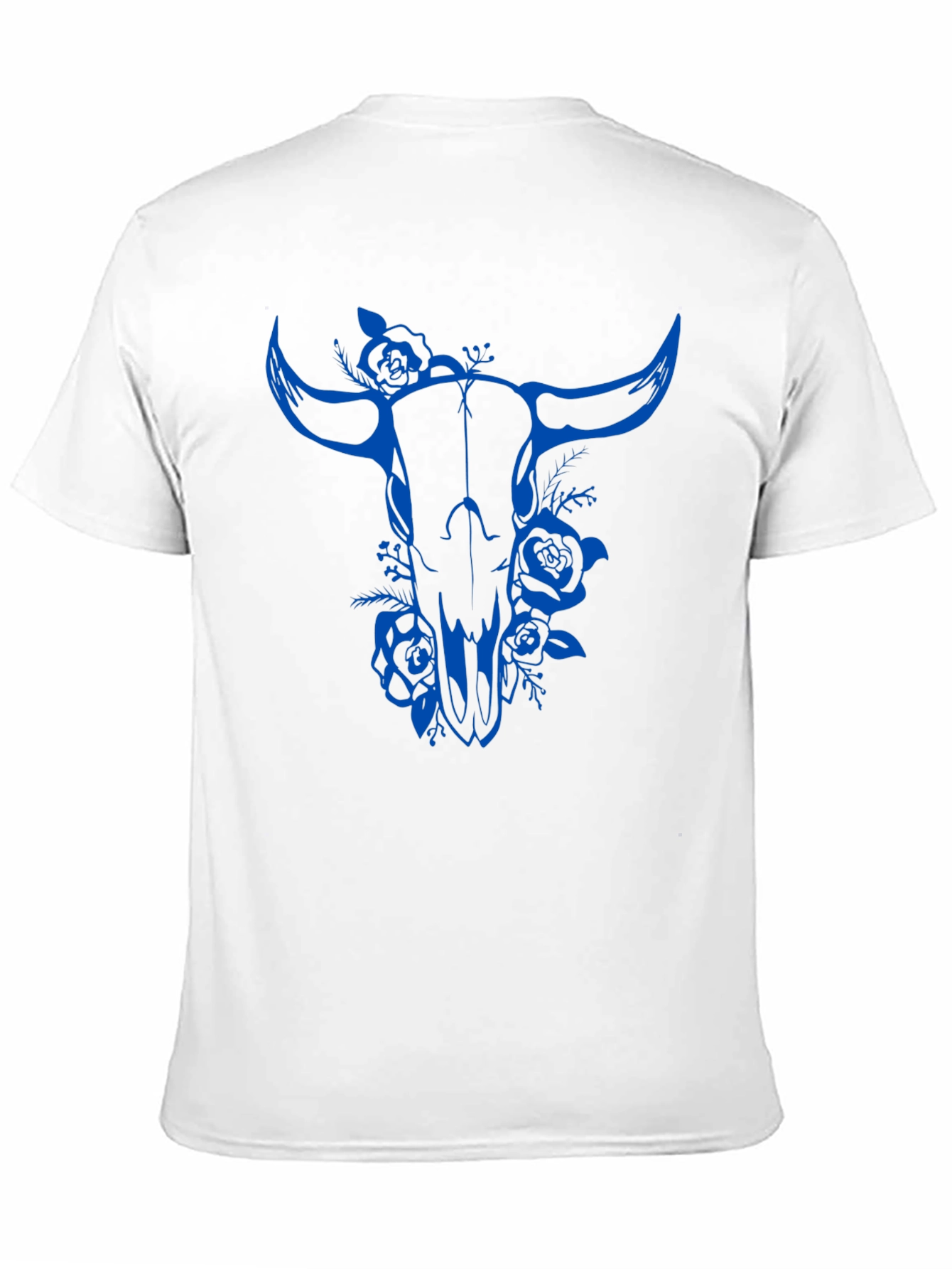 Bull Skull Floral Graphic Tee - Black