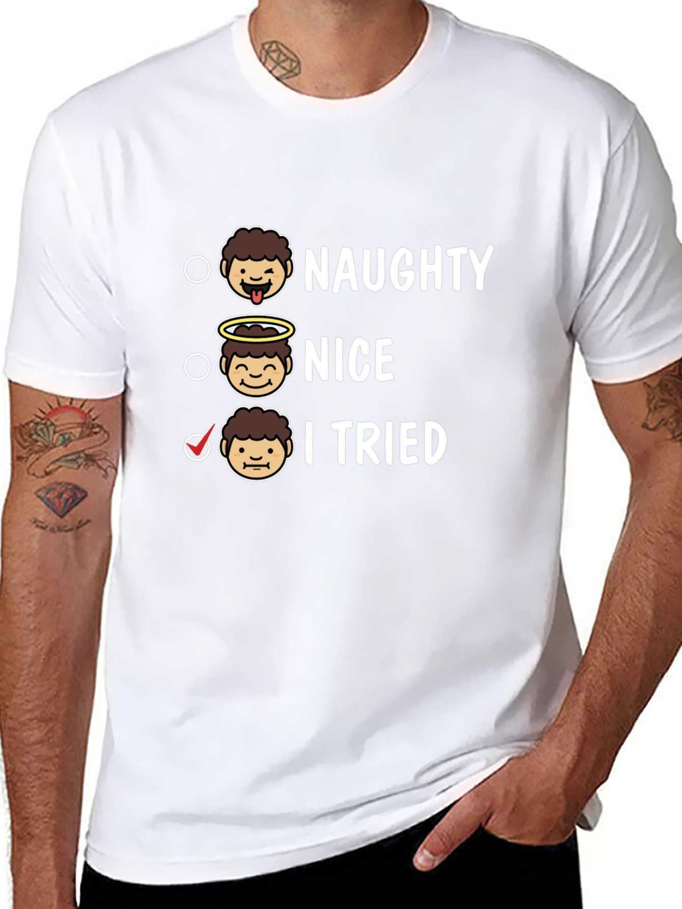 Naughty Nice I Tried T-Shirt - Holiday Fun