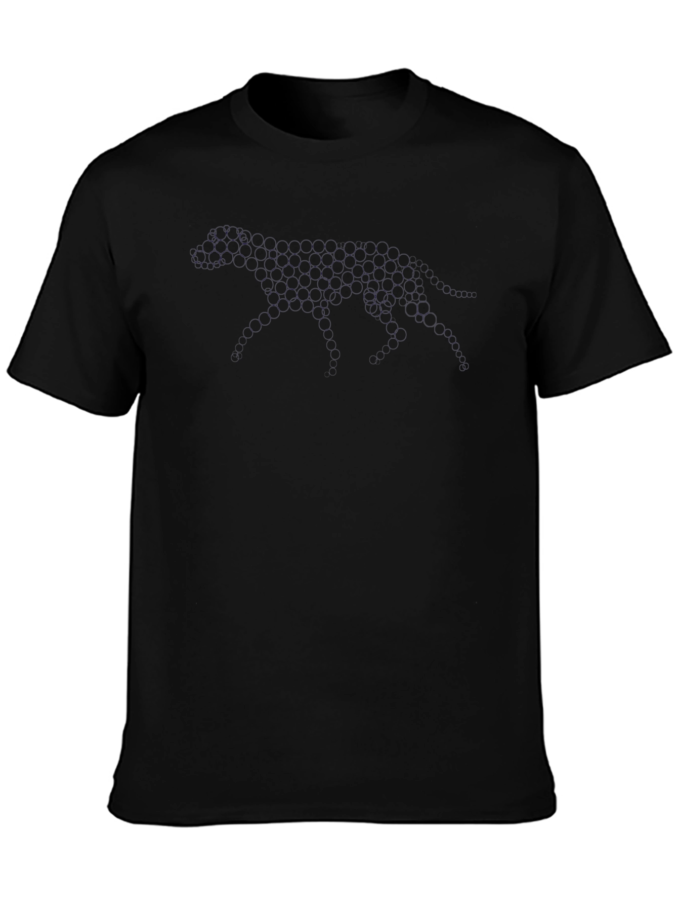 Geometric Cheetah Print Black T-Shirt