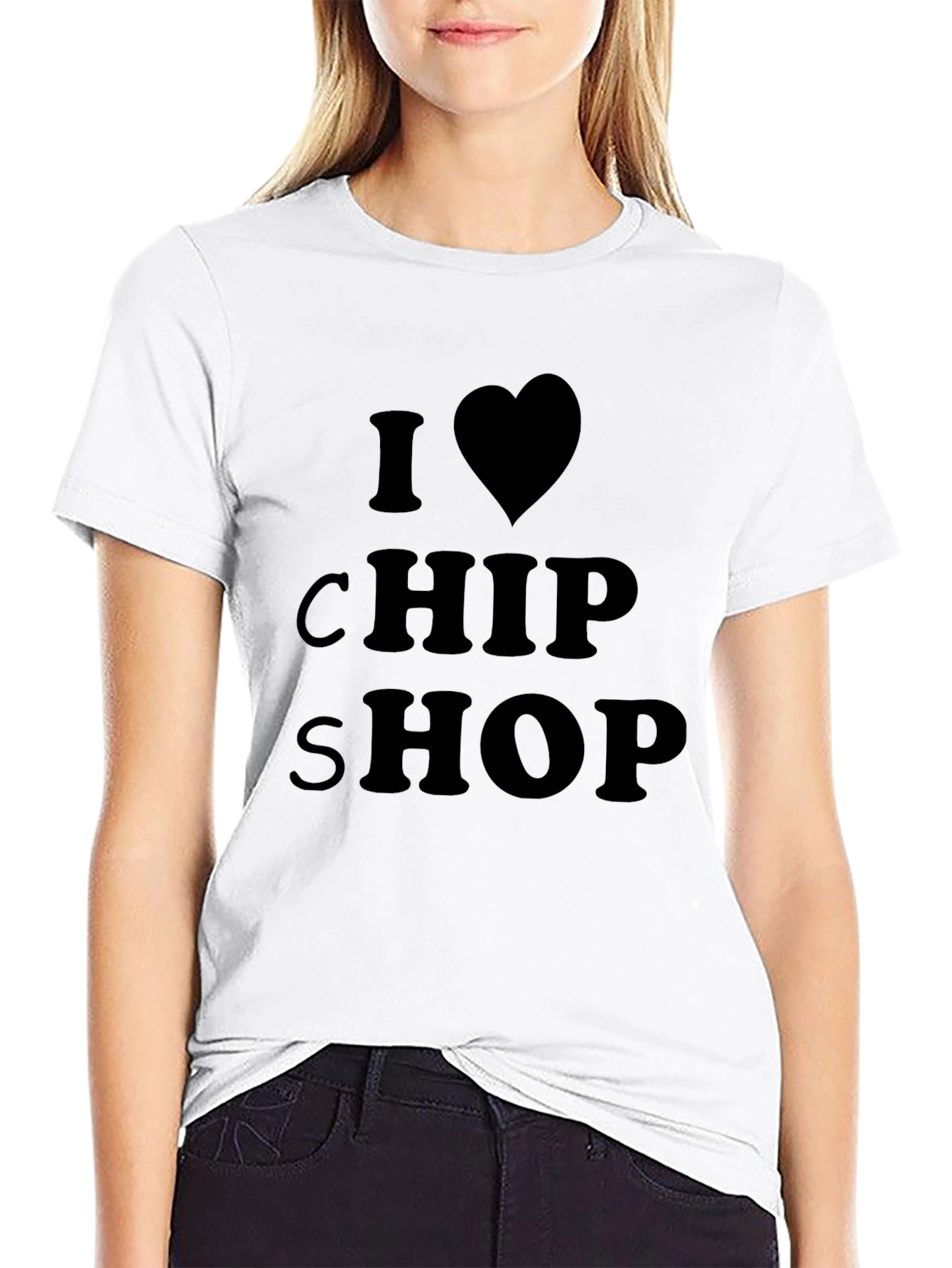 I Love Chip Shop Black T-Shirt