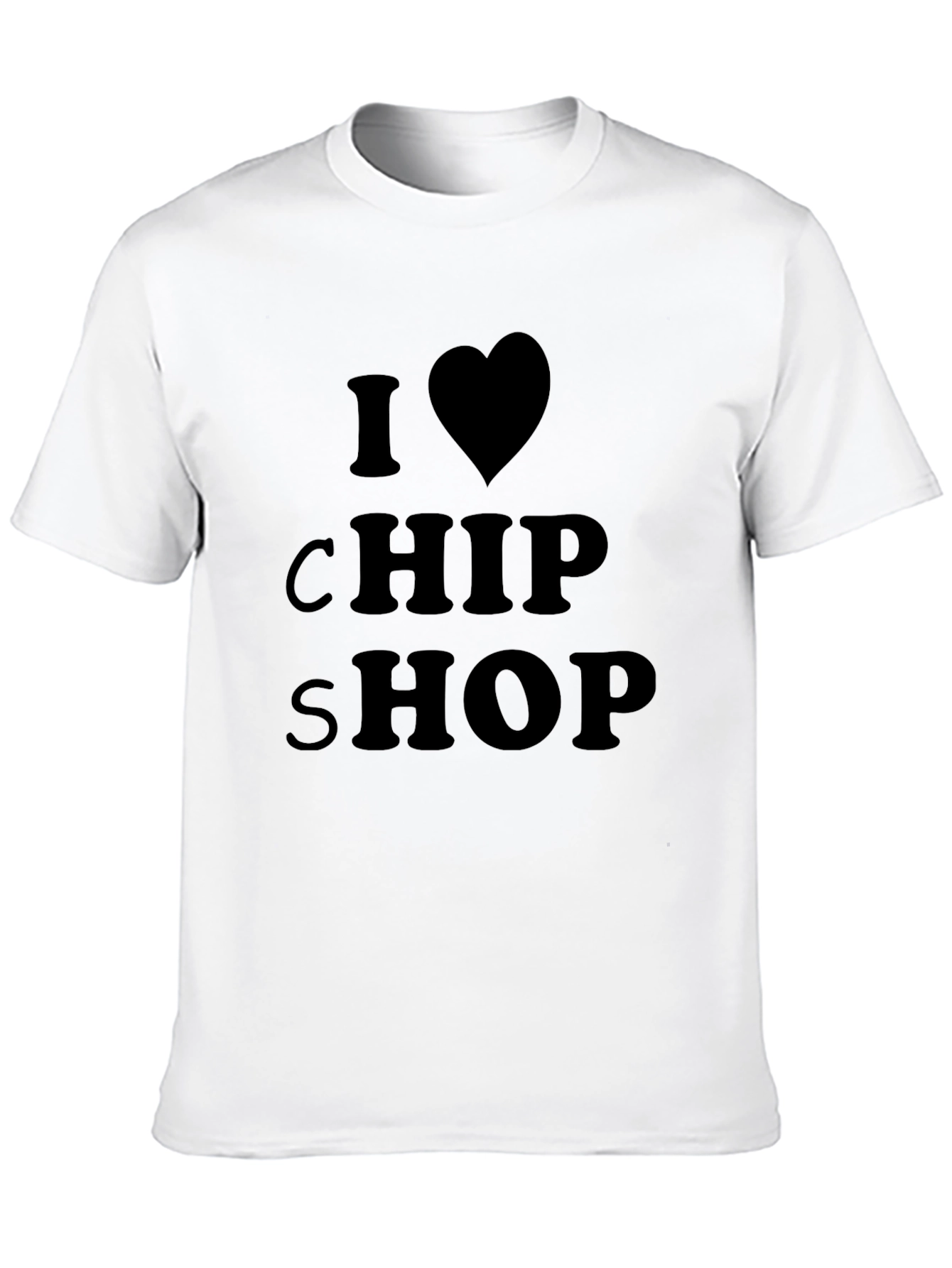 I Love Chip Shop Black T-Shirt