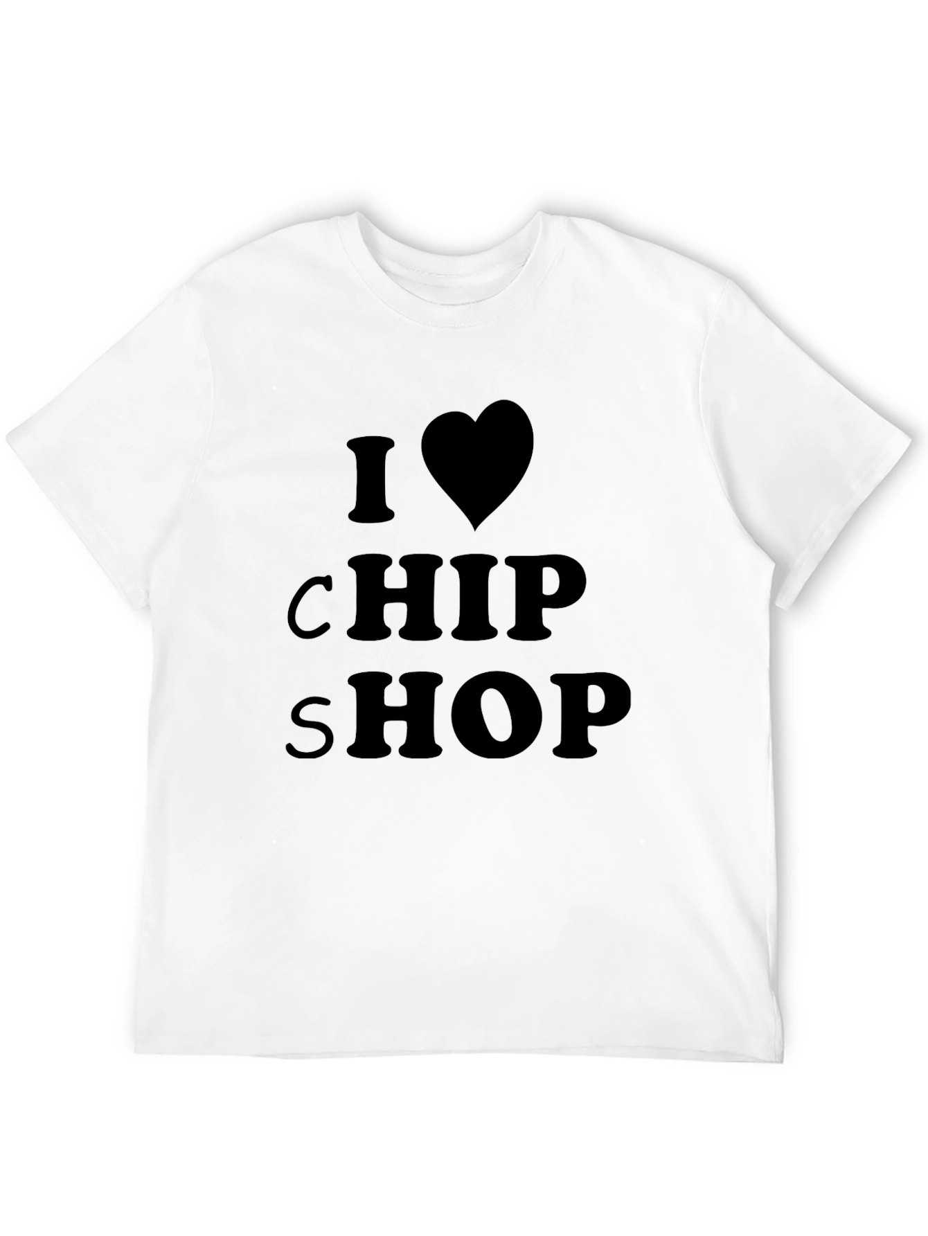 I Love Chip Shop Black T-Shirt