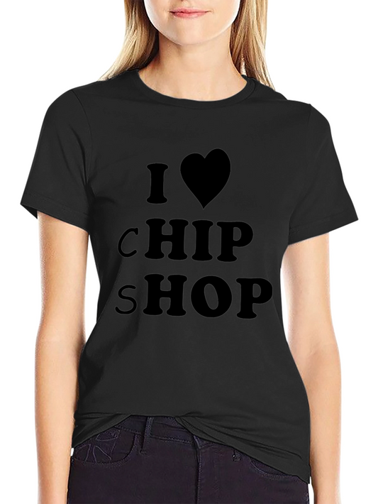 I Love Chip Shop Black T-Shirt