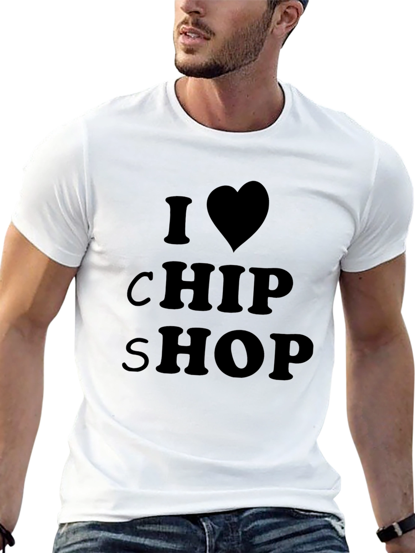I Love Chip Shop Black T-Shirt