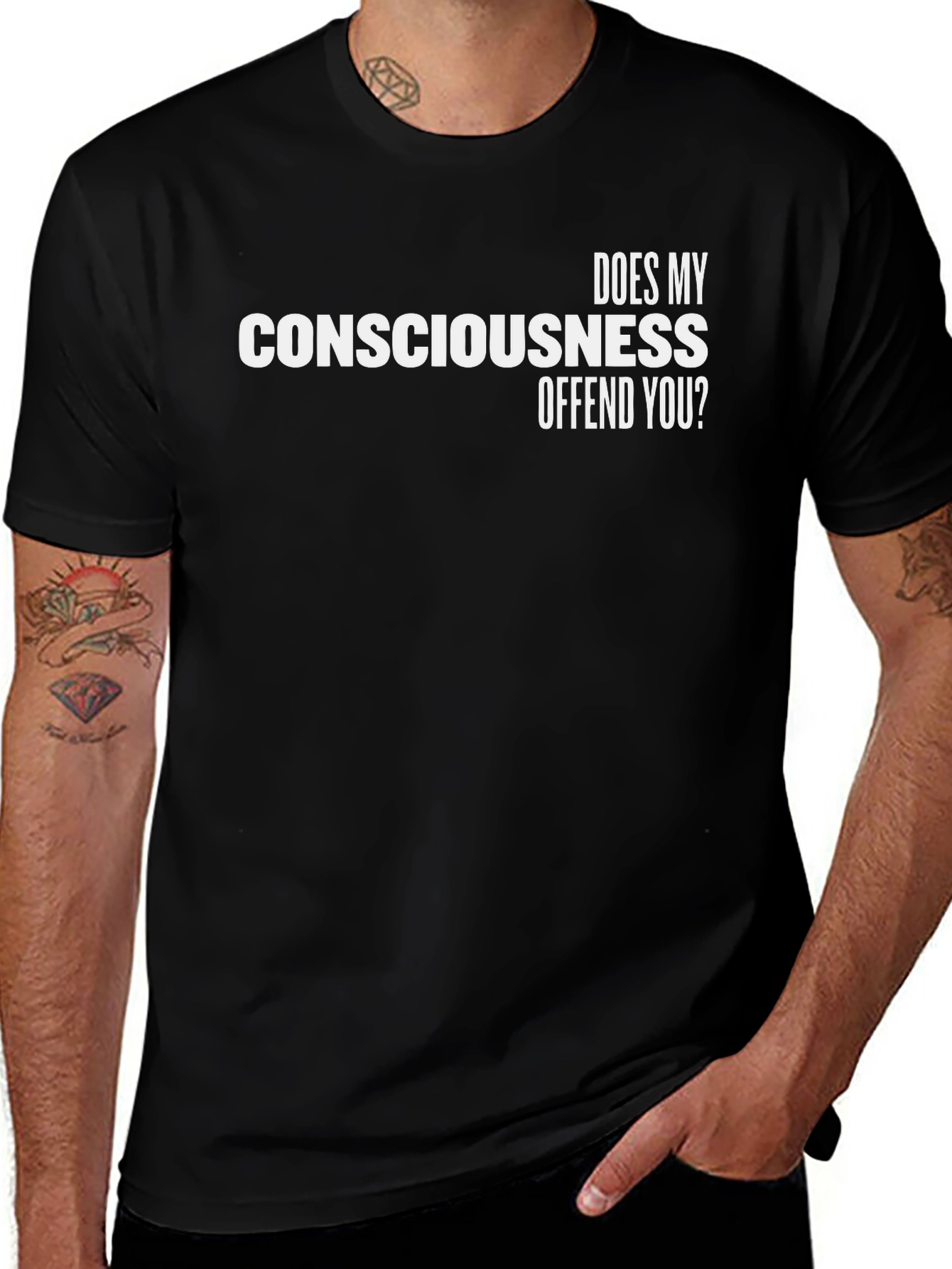 Consciousness Graphic Tee - Mens Black T-Shirt