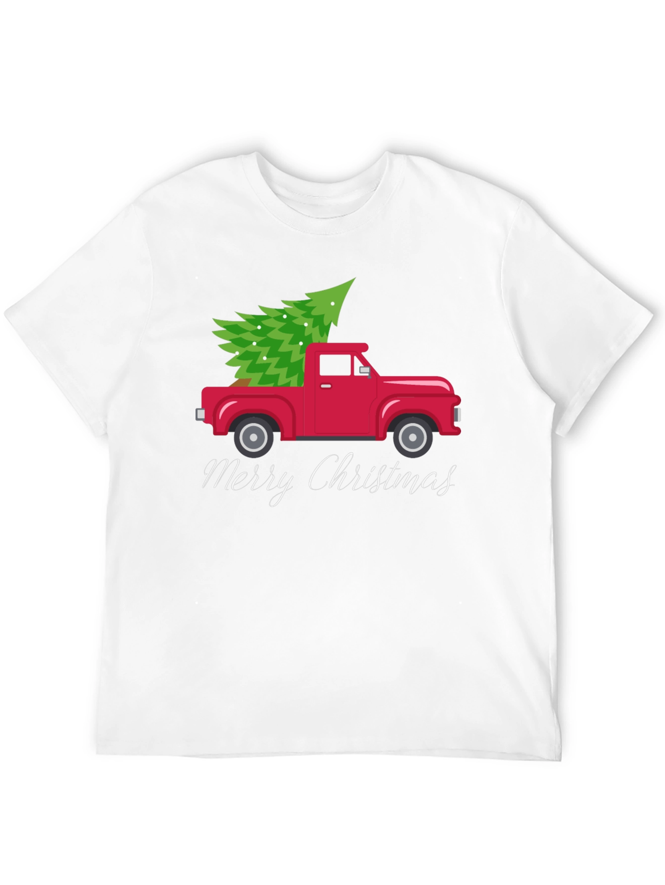 Merry Christmas Truck Tee - Holiday Festive Shirt