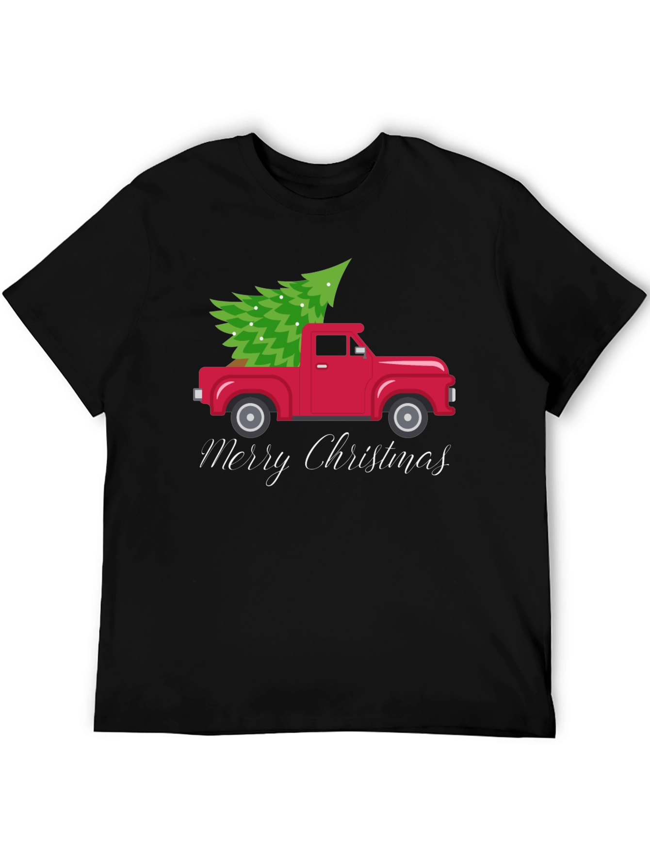 Merry Christmas Truck Tee - Holiday Festive Shirt