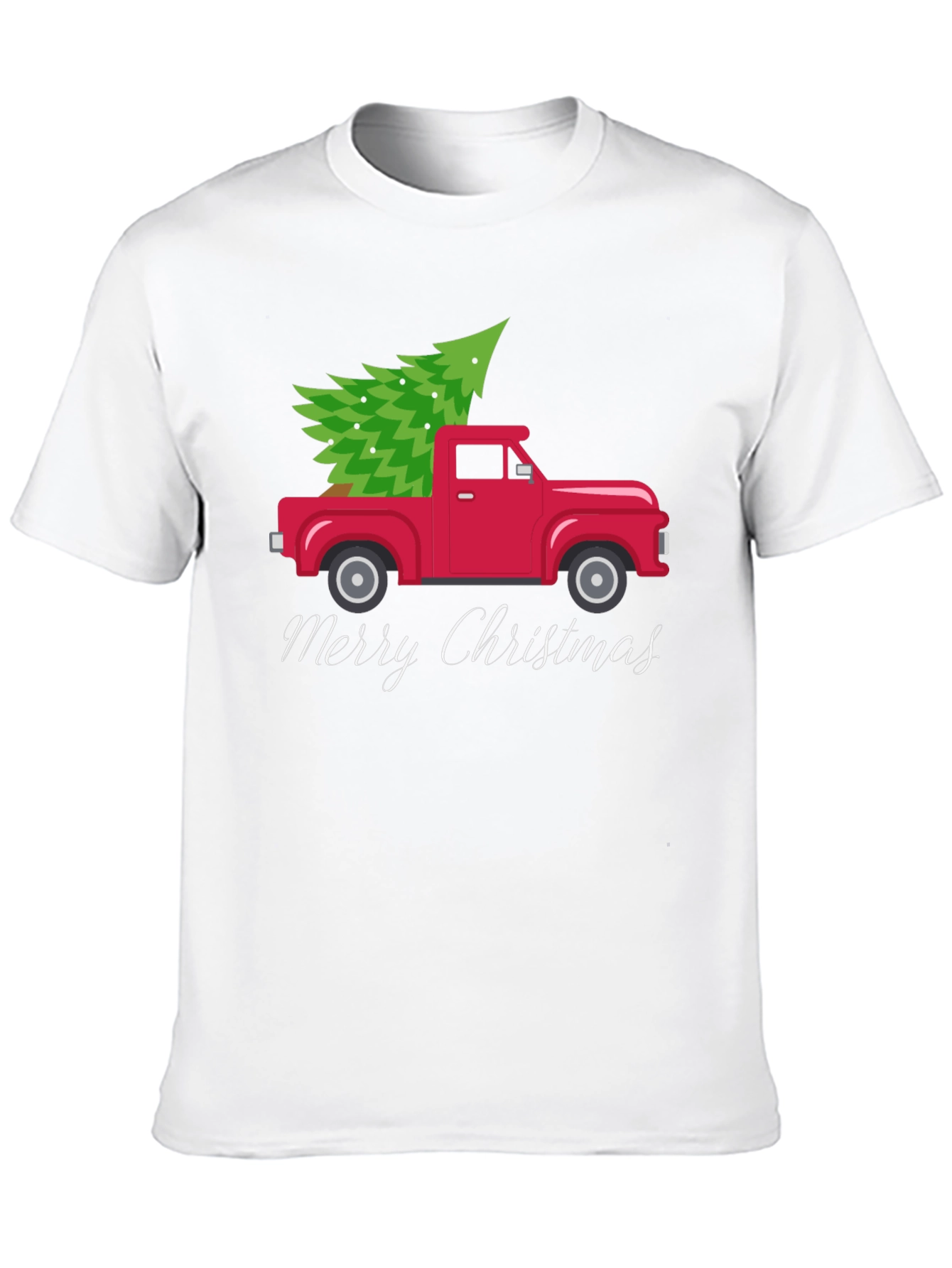 Merry Christmas Truck Tee - Holiday Festive Shirt
