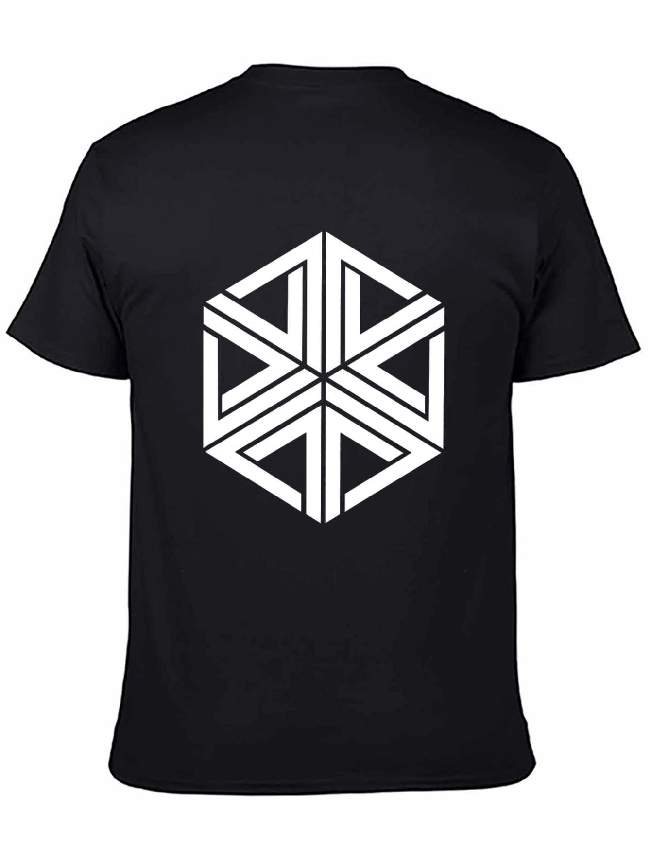 Geometric Illusion T-Shirt - Stylish Hexagon Design