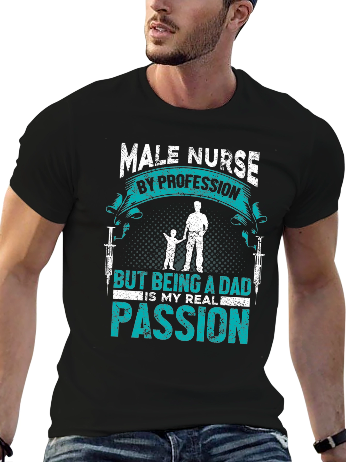 Male Nurse Dad T-Shirt: Passion & Profession