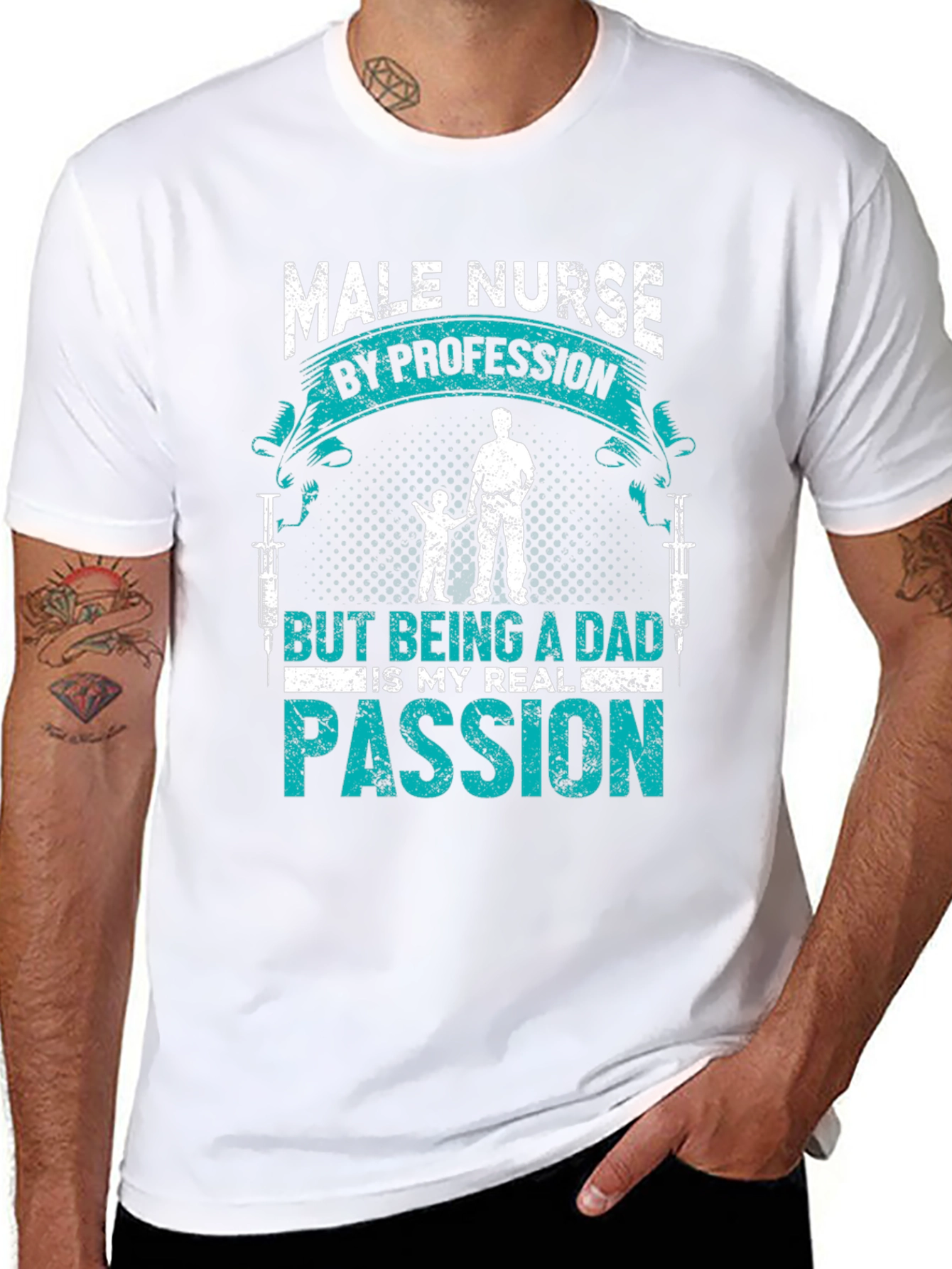 Male Nurse Dad T-Shirt: Passion & Profession