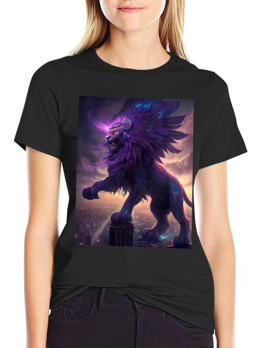 Winged Lion Graphic Tee - Fantasy Style