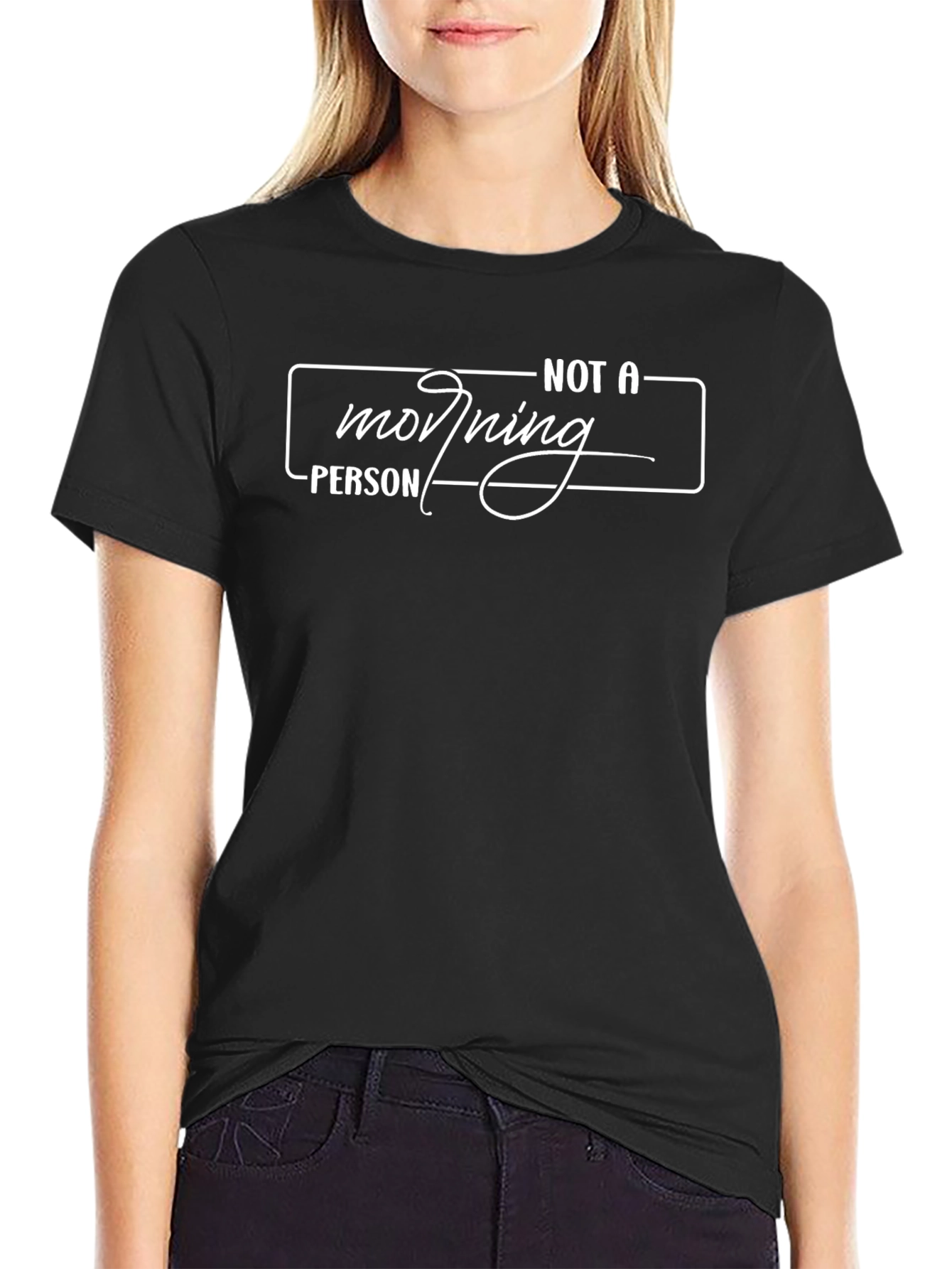 Not A Morning Person Black Tee